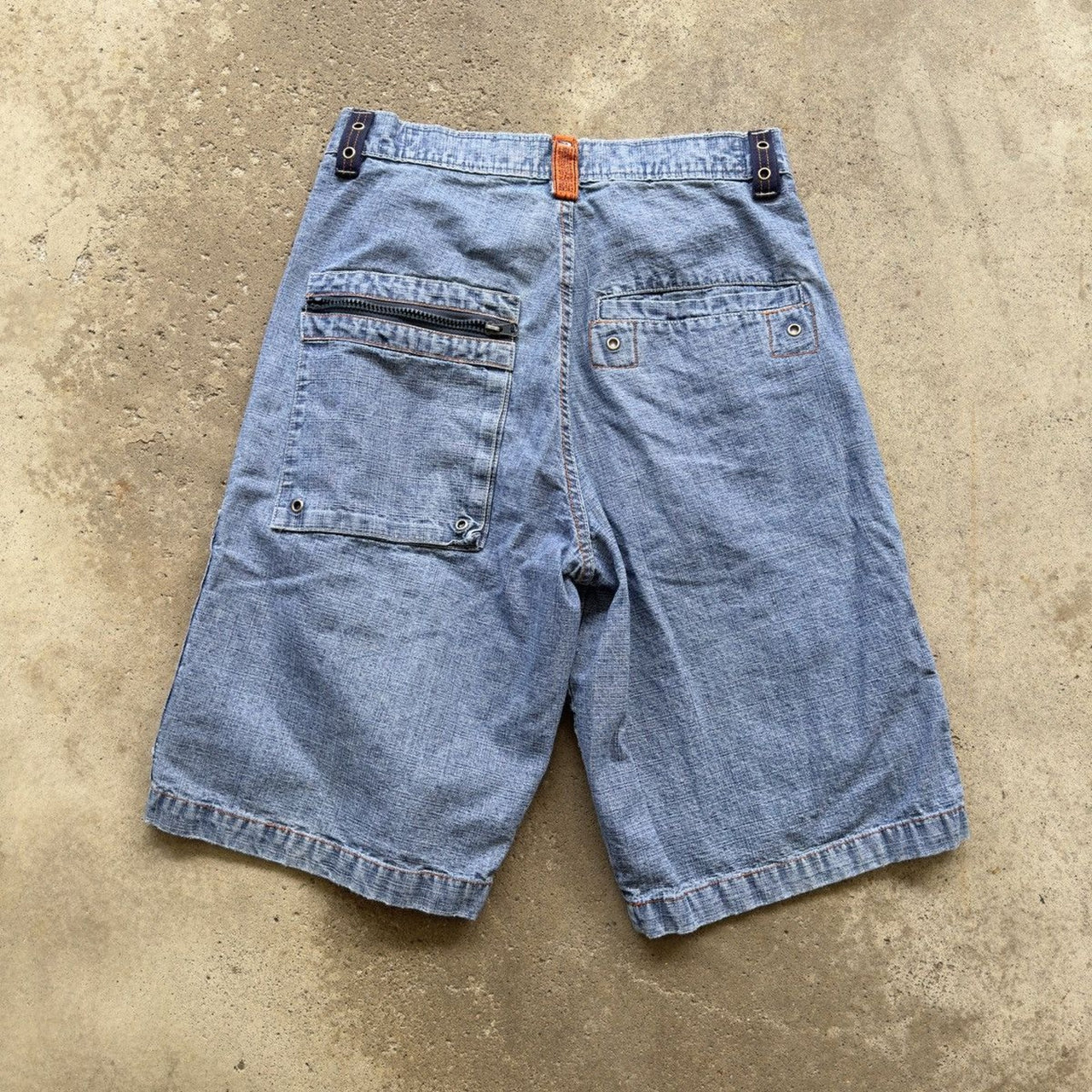 PANTALONES CORTOS DE PATINISTA DE TEJIDO VAQUERO DE PACO, HOLANDA, AÑOS 90/2000, Y2K