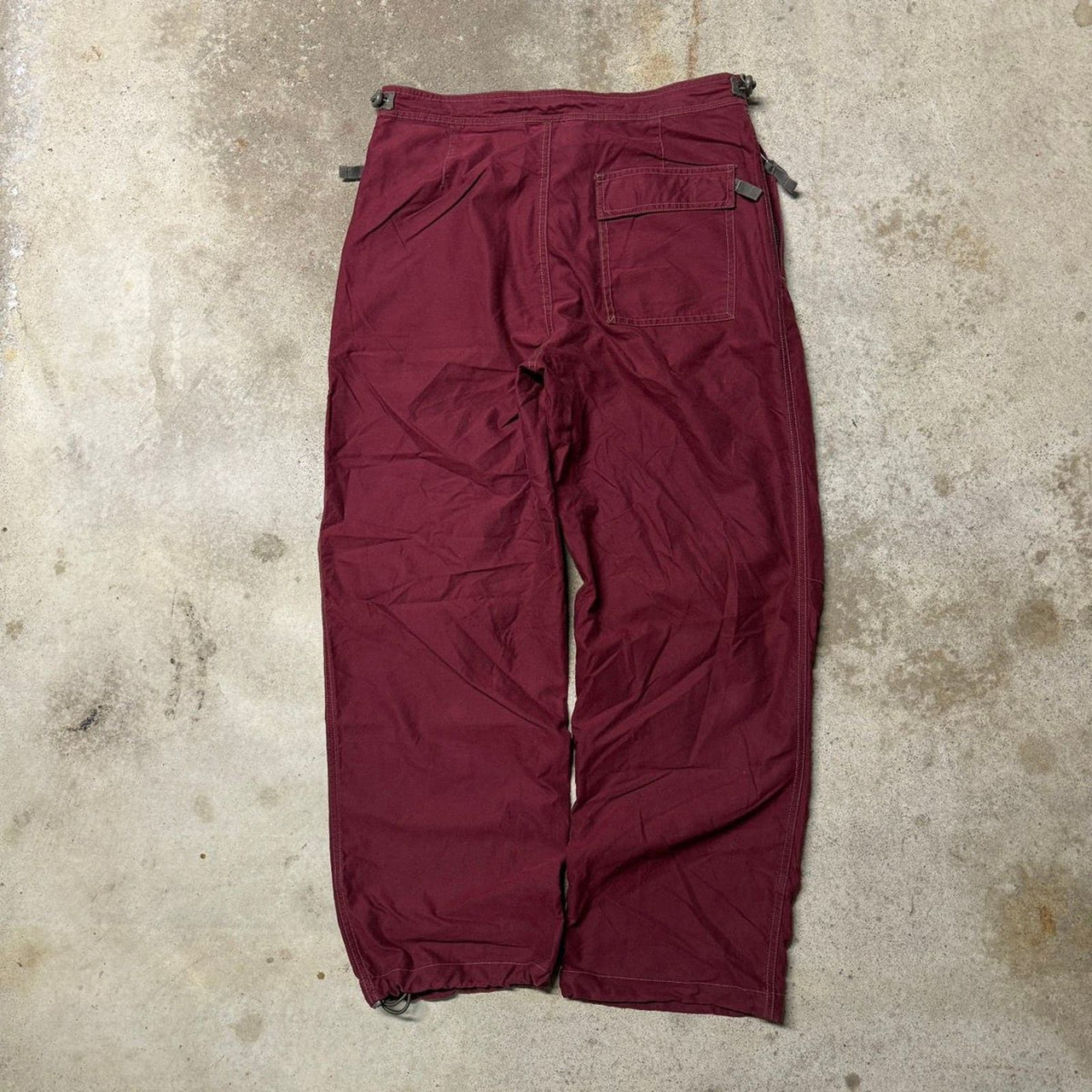 2000年代 Y2K GAP バギー コットン ナイロン パラシュートパンツ レッド