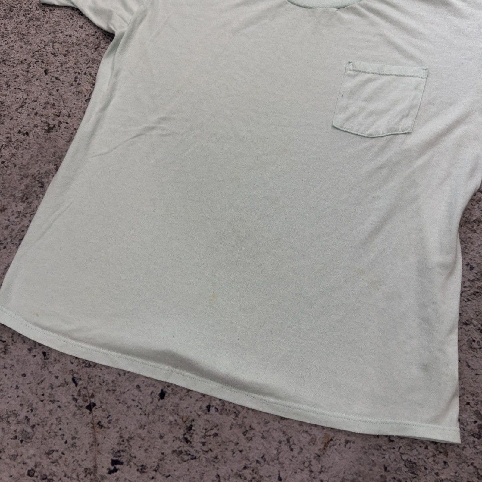 vintage 90s blank white single stitch made in usa pocket tee shirt