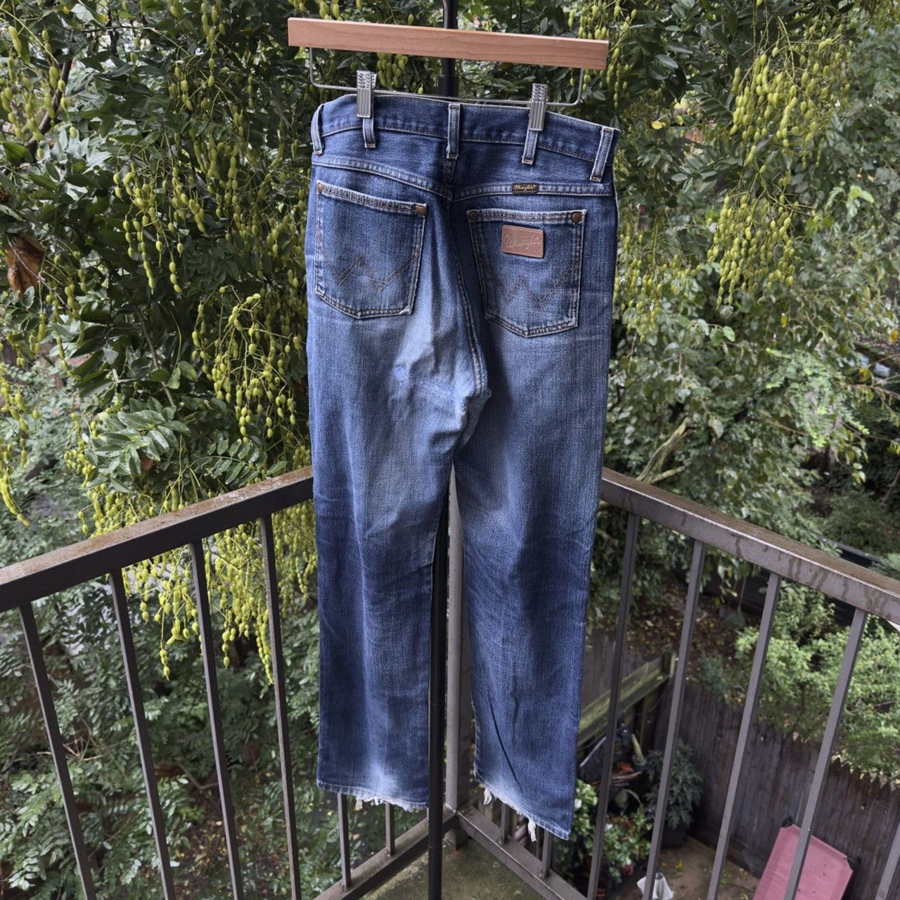 1980s Faded Distressed Wrangler Work Jeans