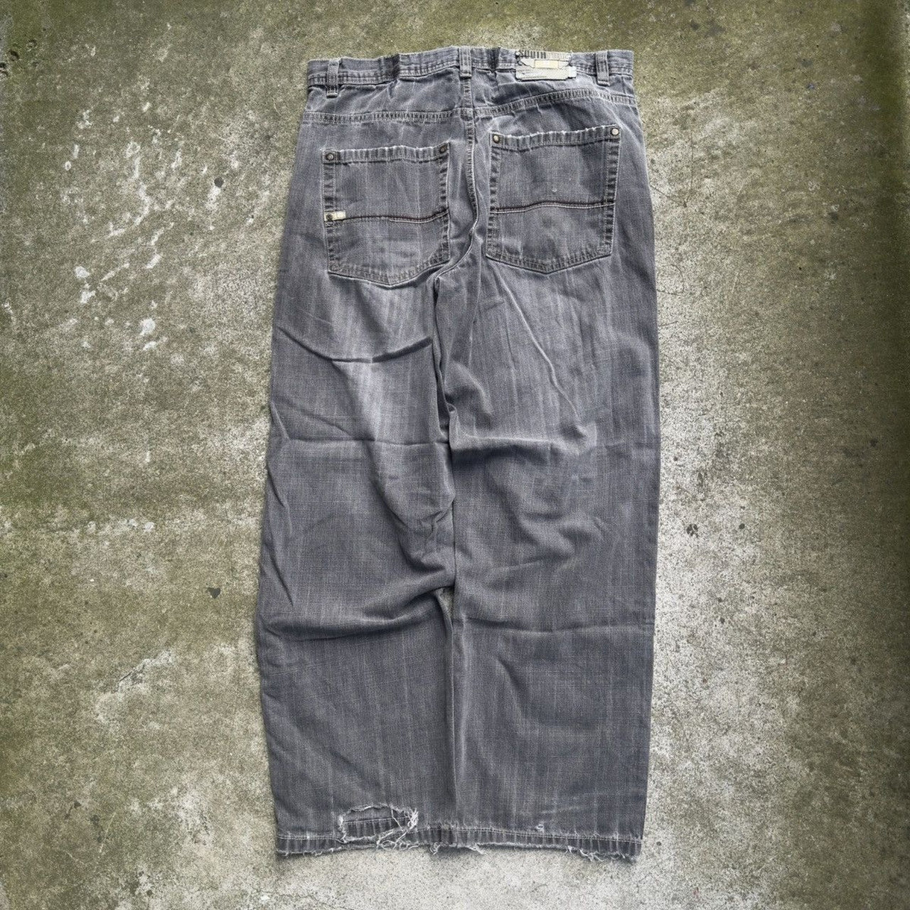 2000年代 Y2K スラッシュド フェード サウスポール デニム スケーター ジーンズ