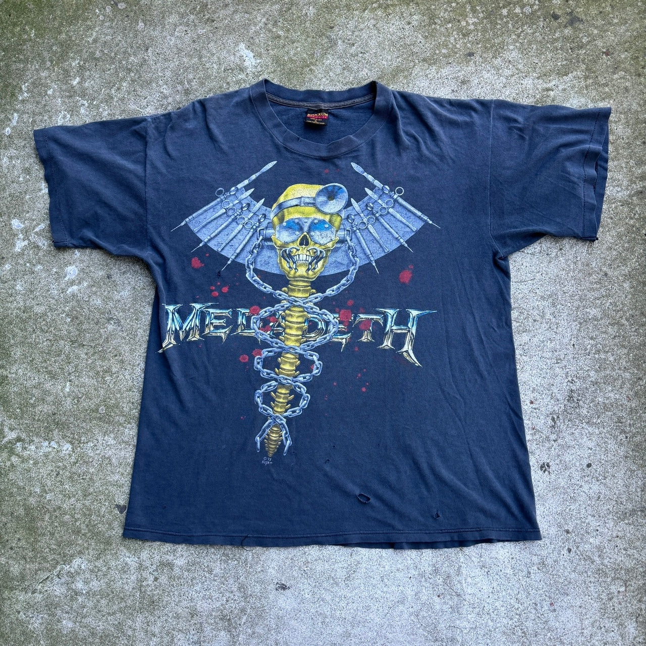 Camiseta de la banda Megadeth Thrashed Faded de 1993