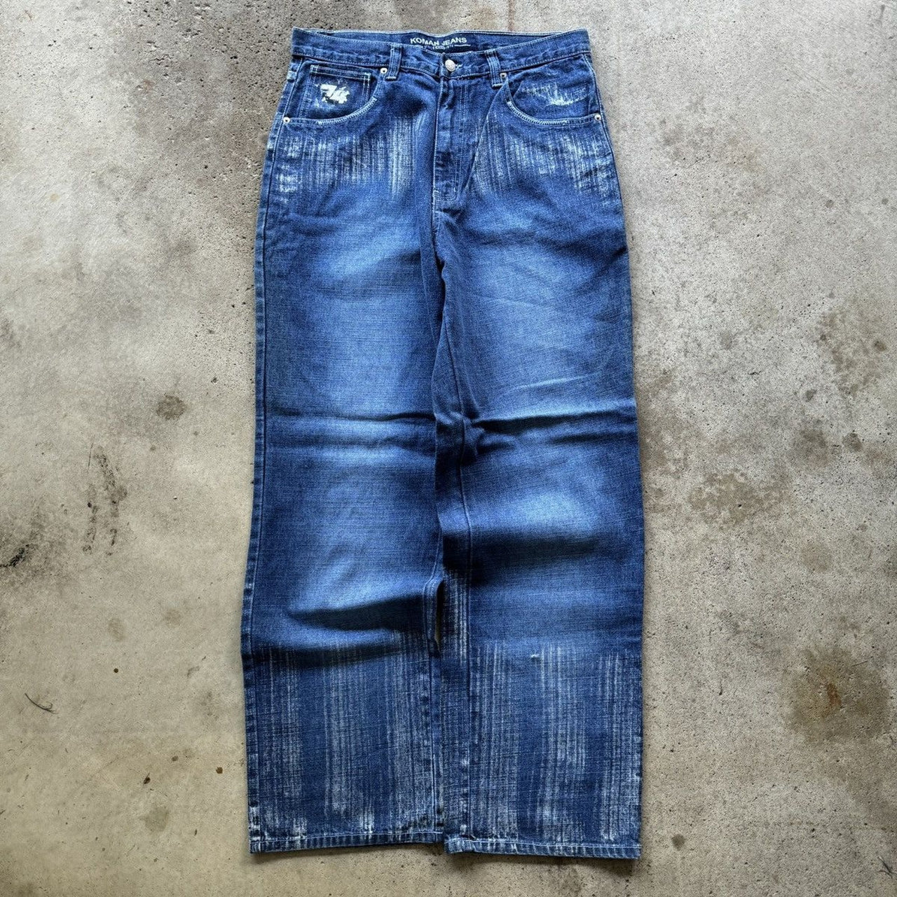 2000年代 Y2K コマニ バギーフレアデニム グラフィティ スケータージーンズ