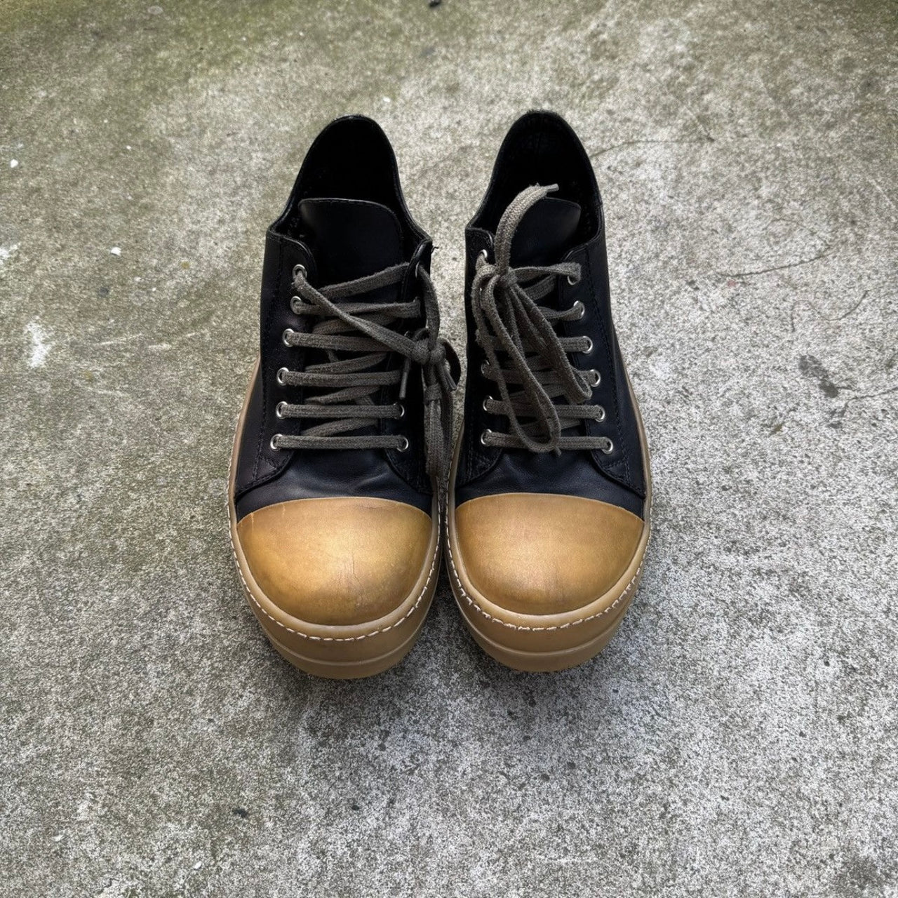Rick Owens SS18 Dirt Leather Low Ramones Gum