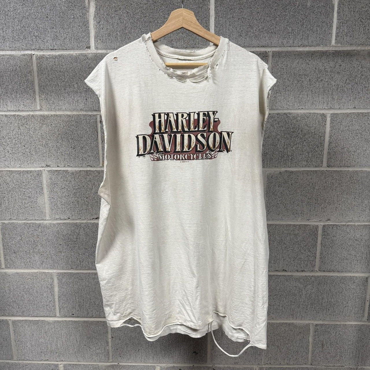 2000s Harley Davidson Thrashed Faded Distressed Tank