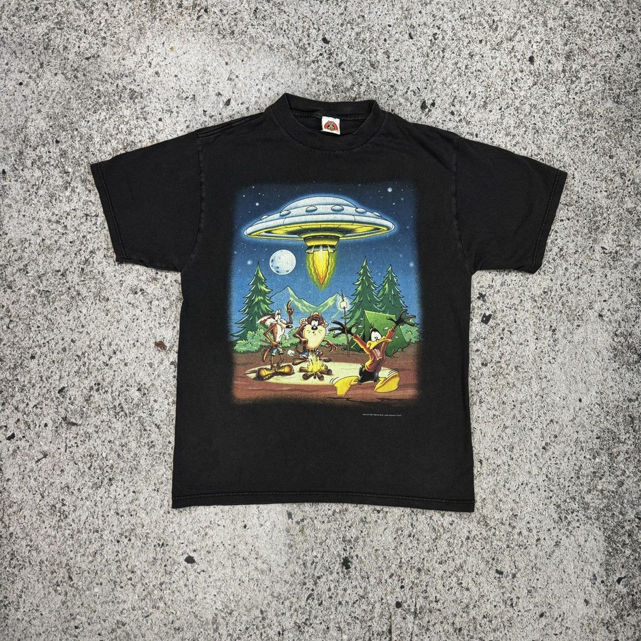 1990年代 色褪せたルーニー・テューンズ UFO Tシャツ