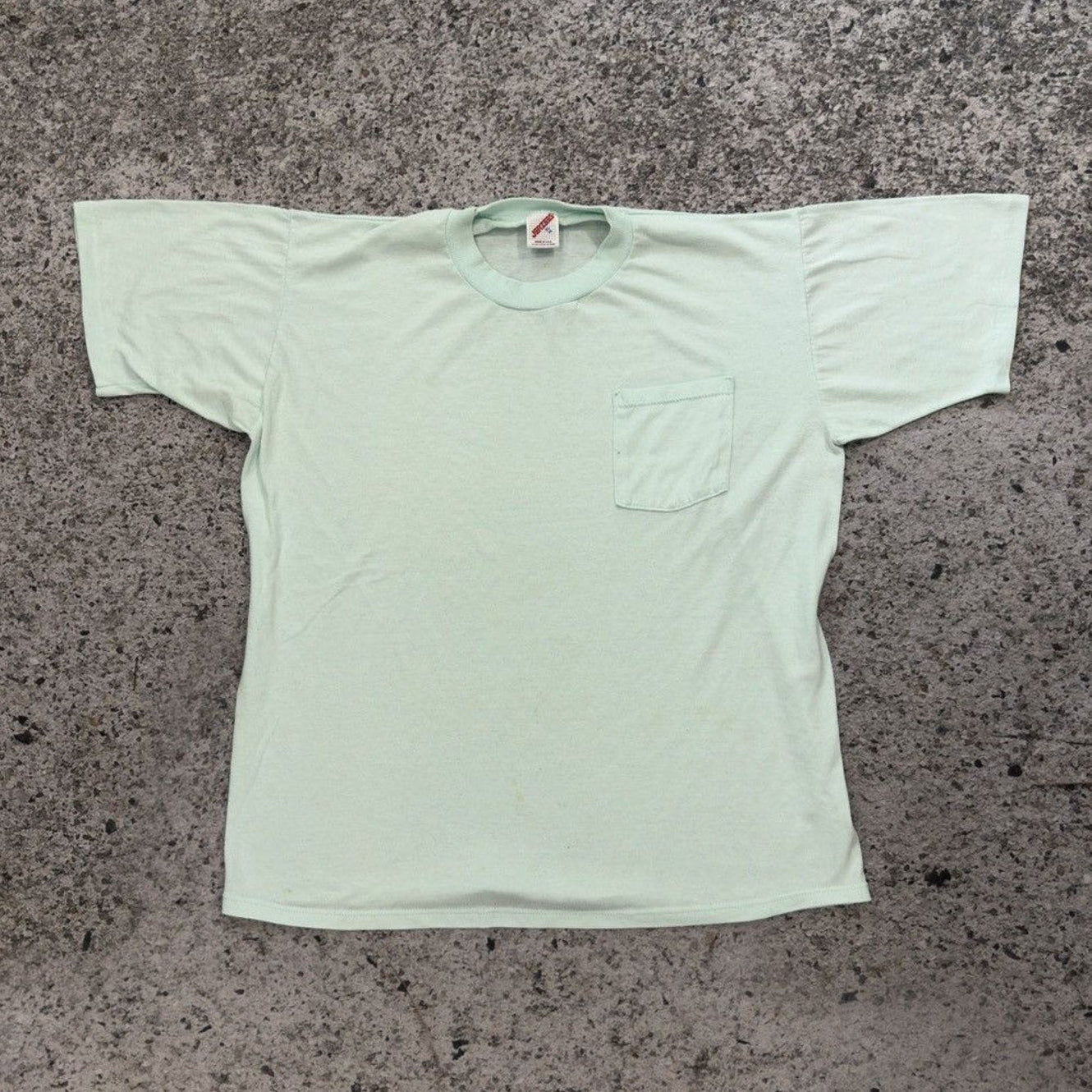 vintage 90s blank white single stitch made in usa pocket tee shirt
