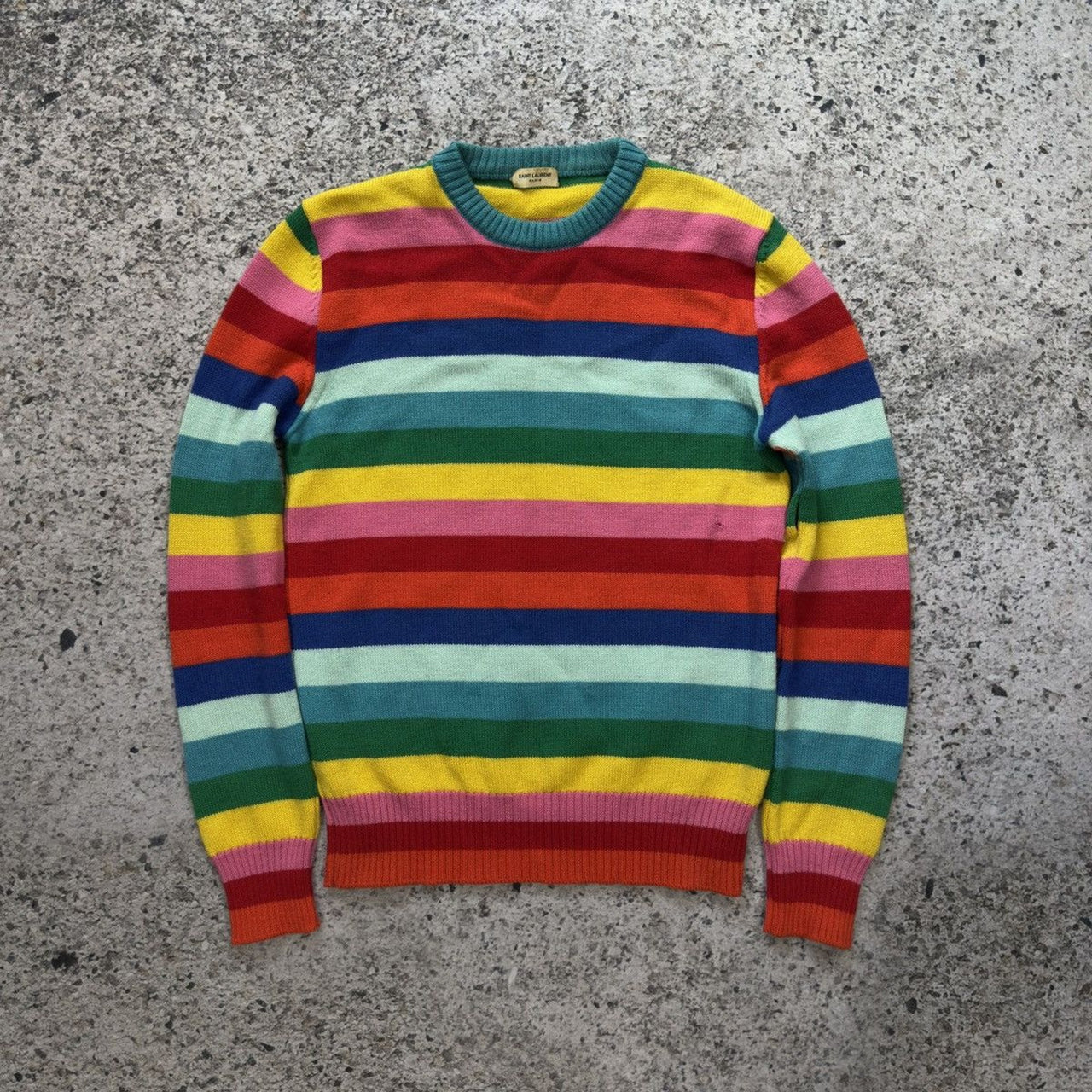Saint Laurent Paris Hedi Slimane AW15 Rainbow Stripe Sweater