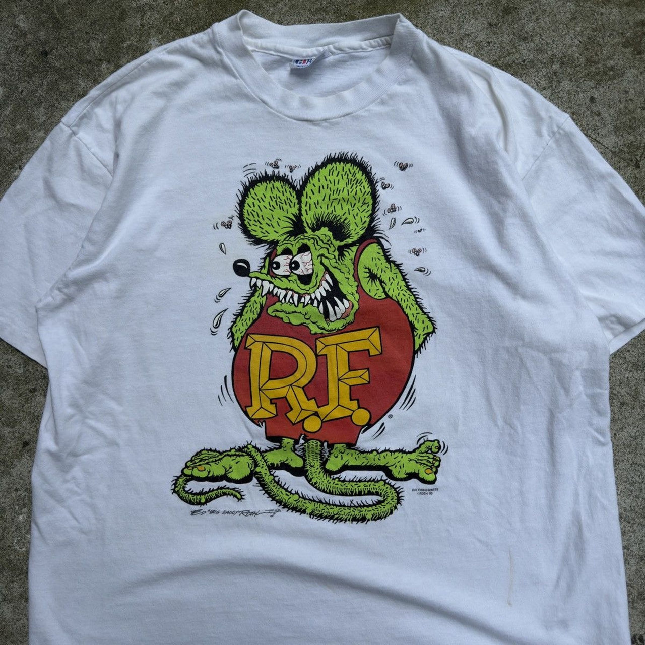 CAMISETA DE CARRERAS DE ED ROTH RAT FINK DE LOS AÑOS 90