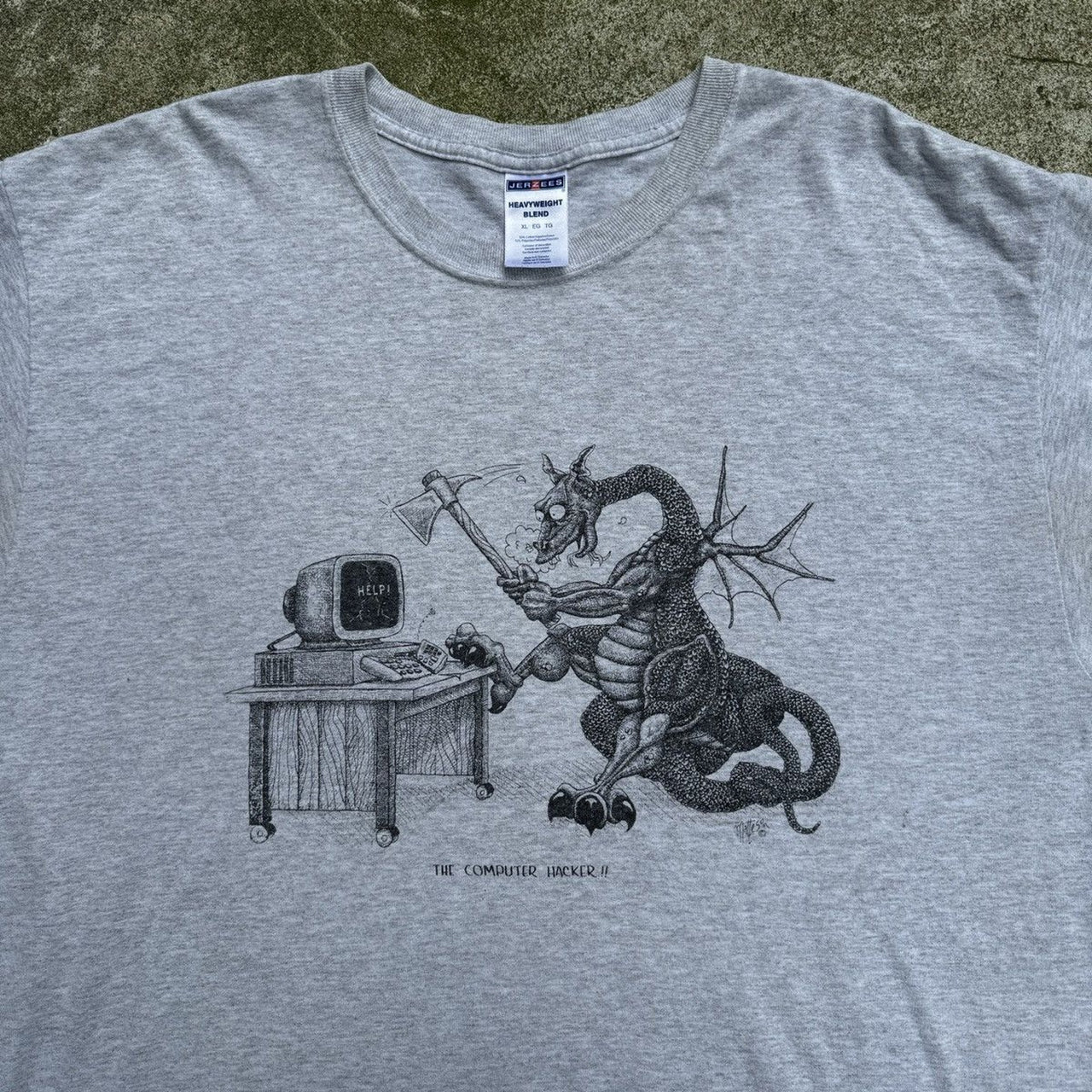 2000s The Computer Hacker Dragon Art Tee