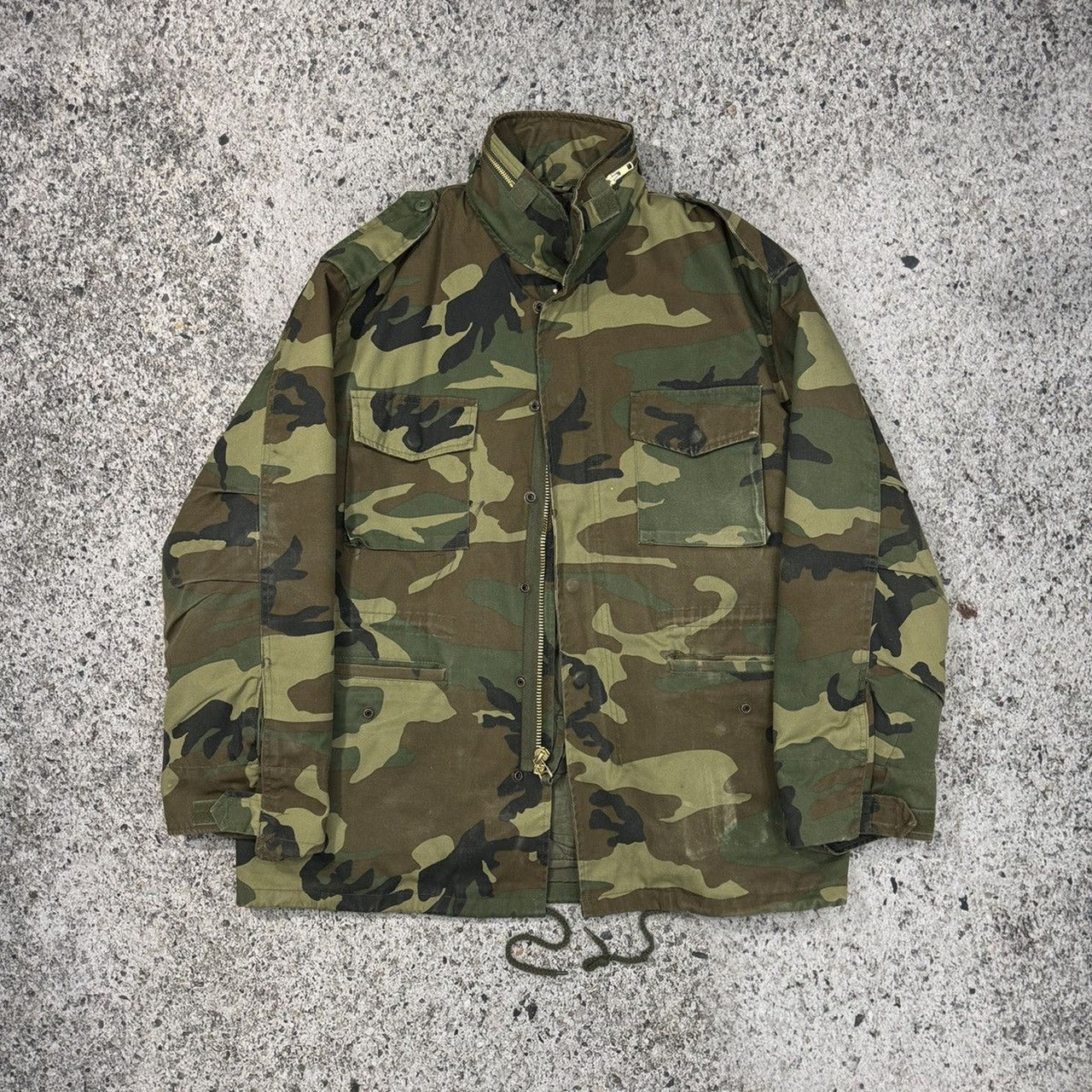 1980s Faded Heavyweight Lined Oversized Camo Jacket