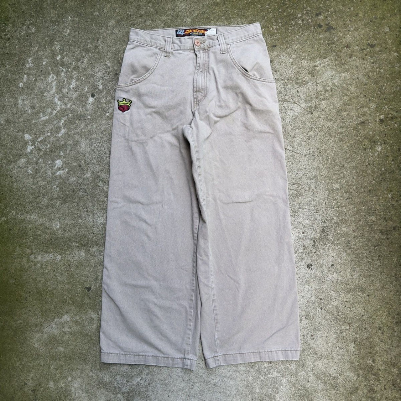 1990年代 JNCO ジーンズ パイプ 179 バーニングホット バギー カーキ パンツ