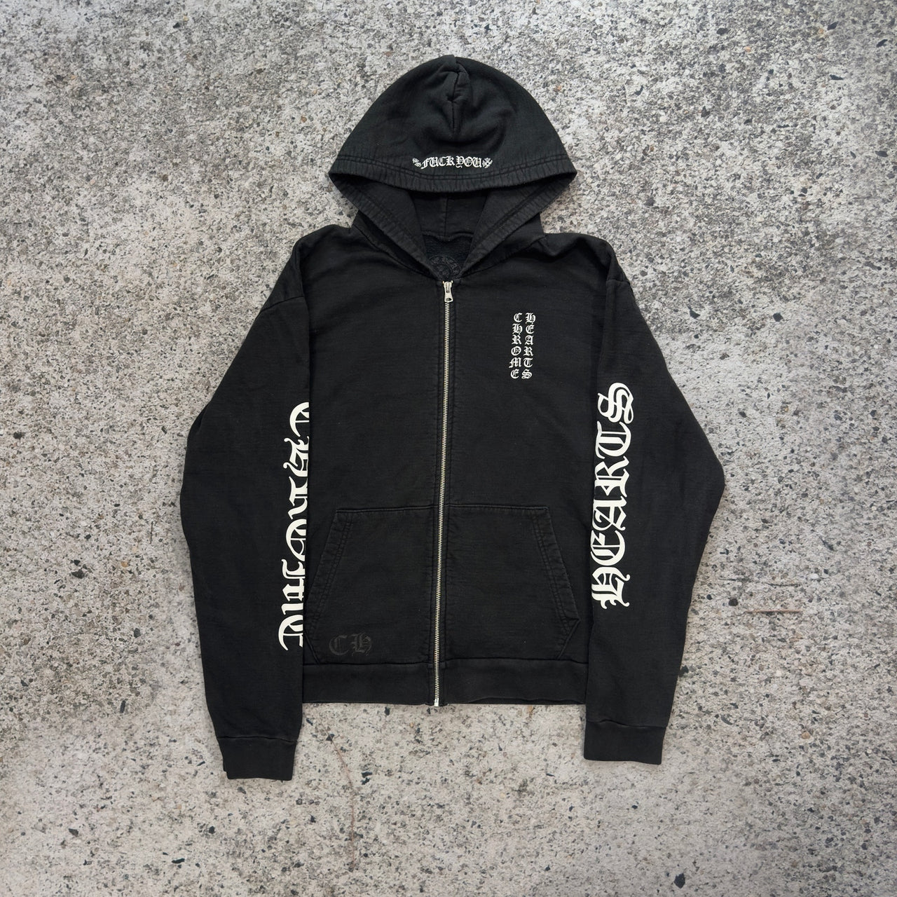 Chrome Hearts Faded Fuck You Zip Up Hoodie