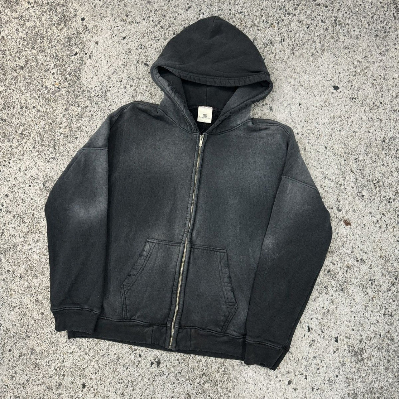 MOOJIMOOJIUS SUDADERA CON CAPUCHA Y CREMALLERA DE GRAN TAMAÑO, MORADO OSCURO ENVEJECIDO