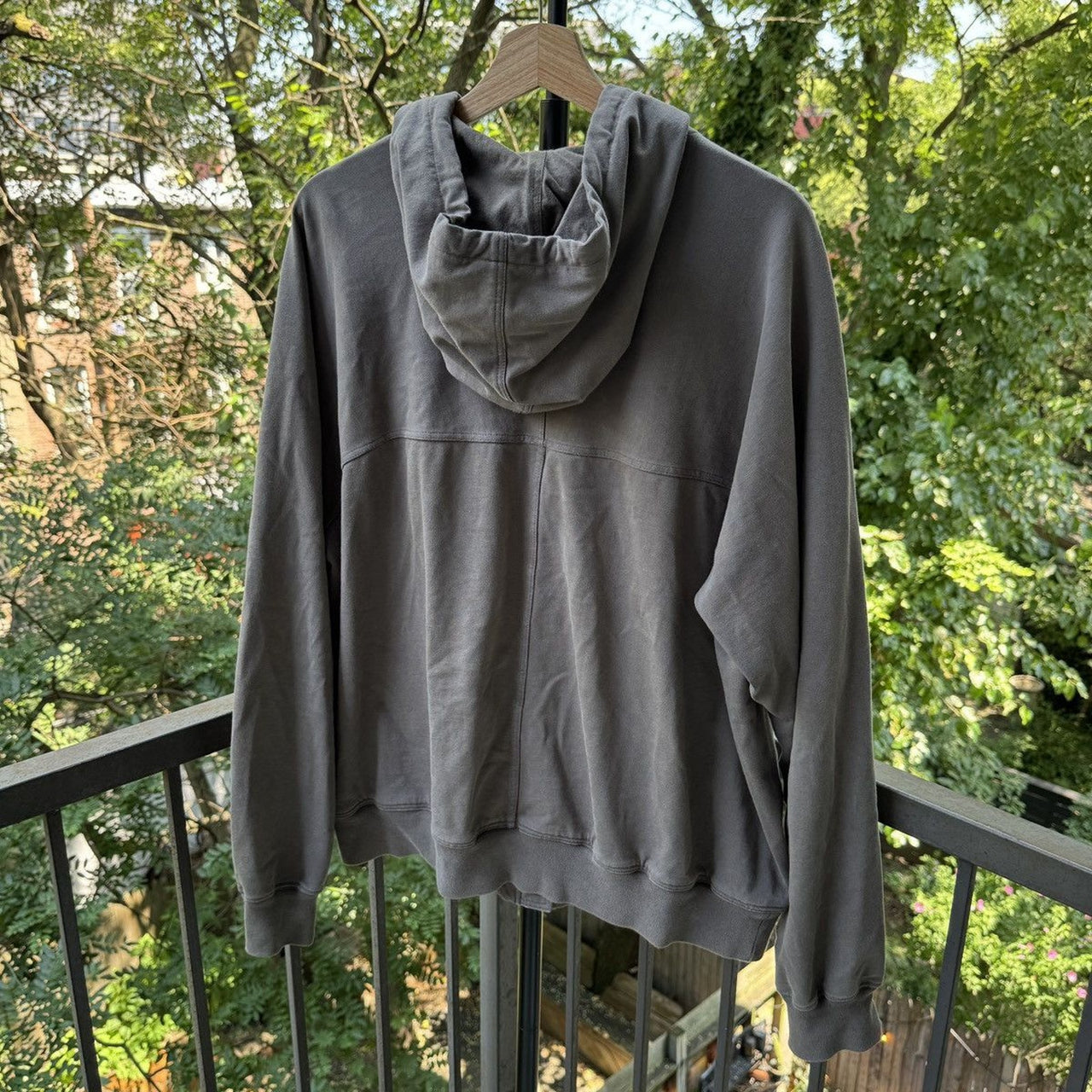 Rick Owens FW22 Strobe Raglan Zip Up Hoodie Dust