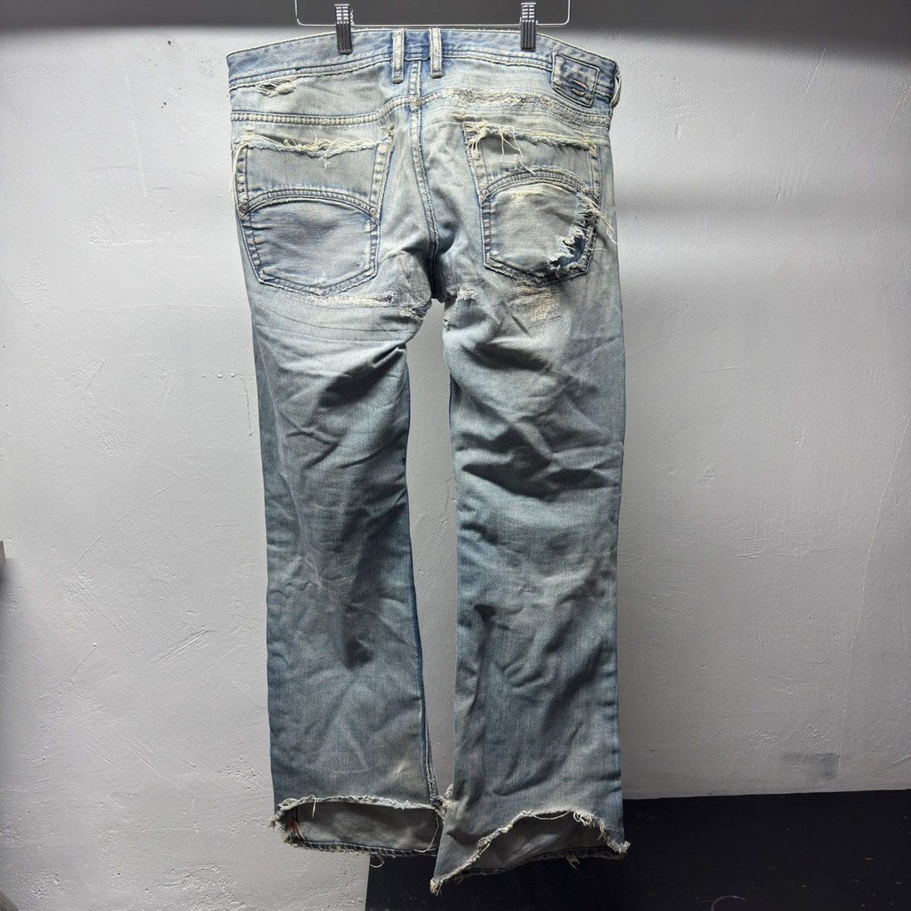 Diesel Thrashed Faded Distressed Repaired Jeans