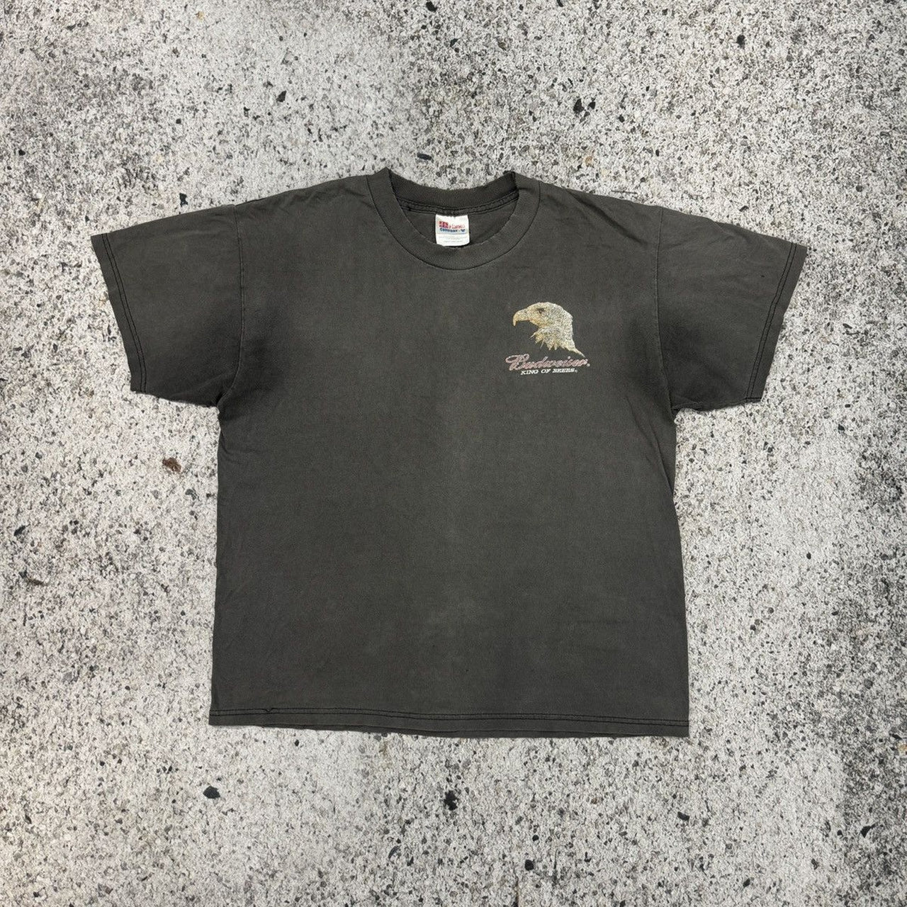 1990年代のスラッシュド・バドワイザー・イーグル・キング・オブ・ビアーズTシャツ
