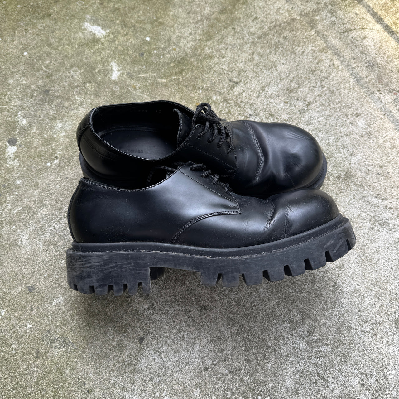 Balenciaga Sergent Derby Black Calf Leather