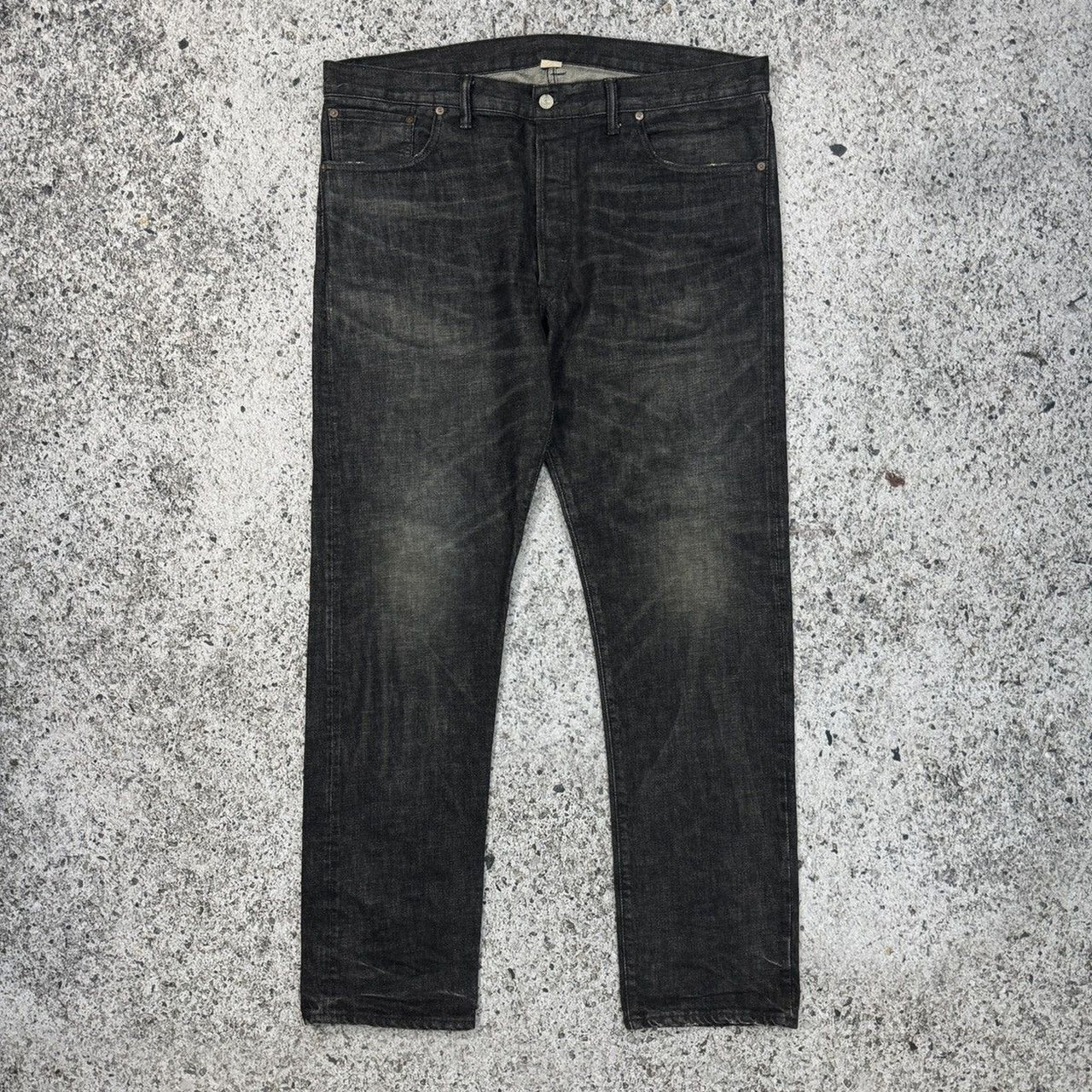 RRL SLIM JAPANESE SELVEDGE BLACK DENIM JEANS