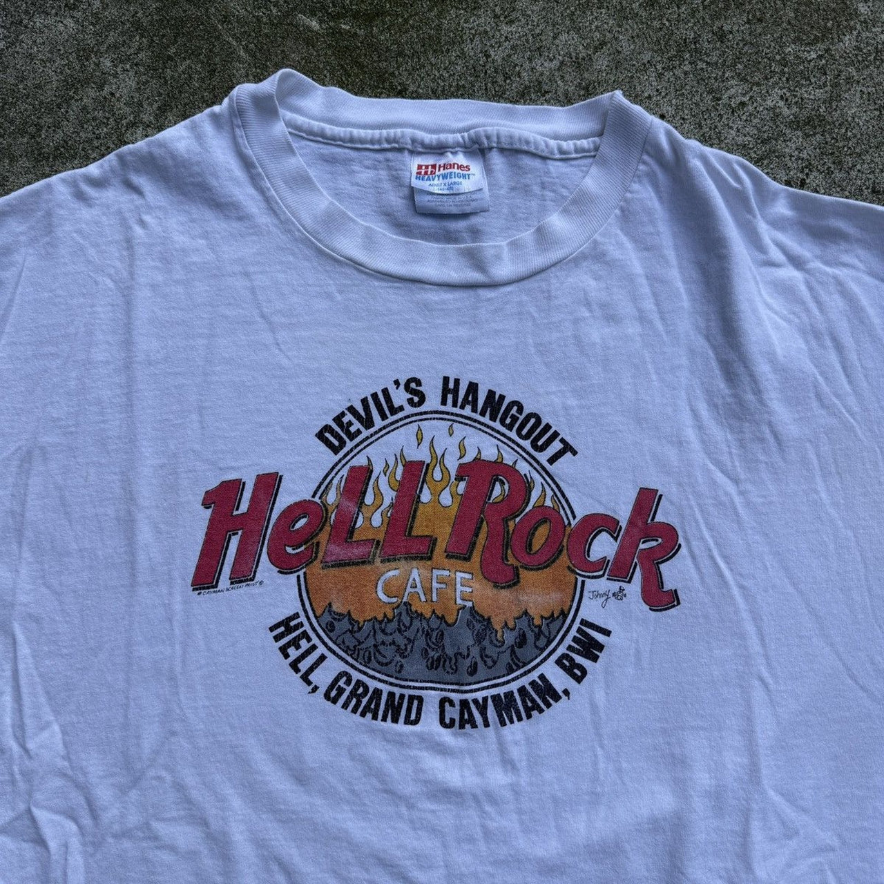 1990年代 ヘルロック デビルズハングアウト ハードロック パロディTシャツ