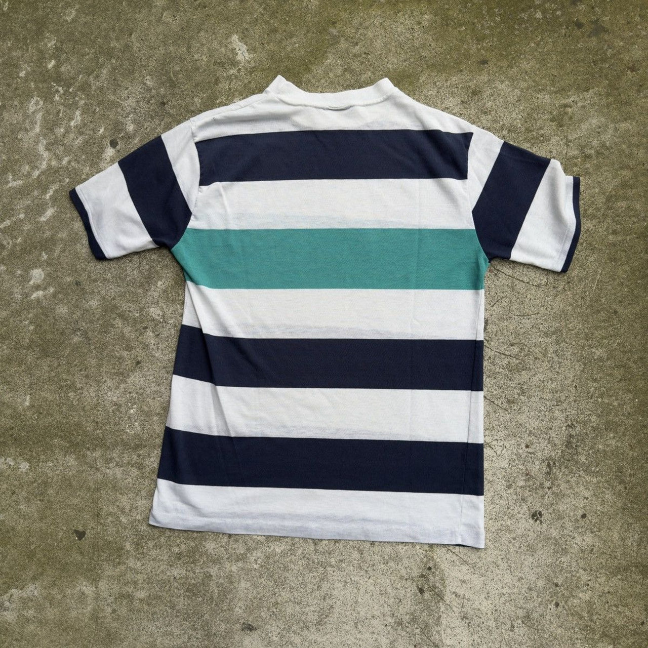 1970s Striped Blue Thrashed Paper Thin Tee