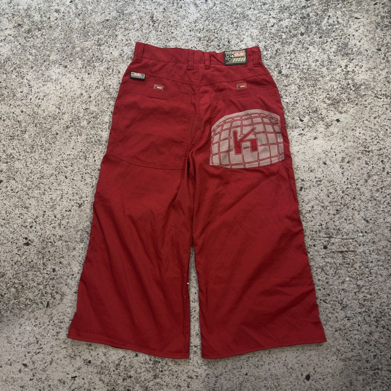 Pantalones anchos y holgados de nailon Kikwear Kdub Rave de los años 90