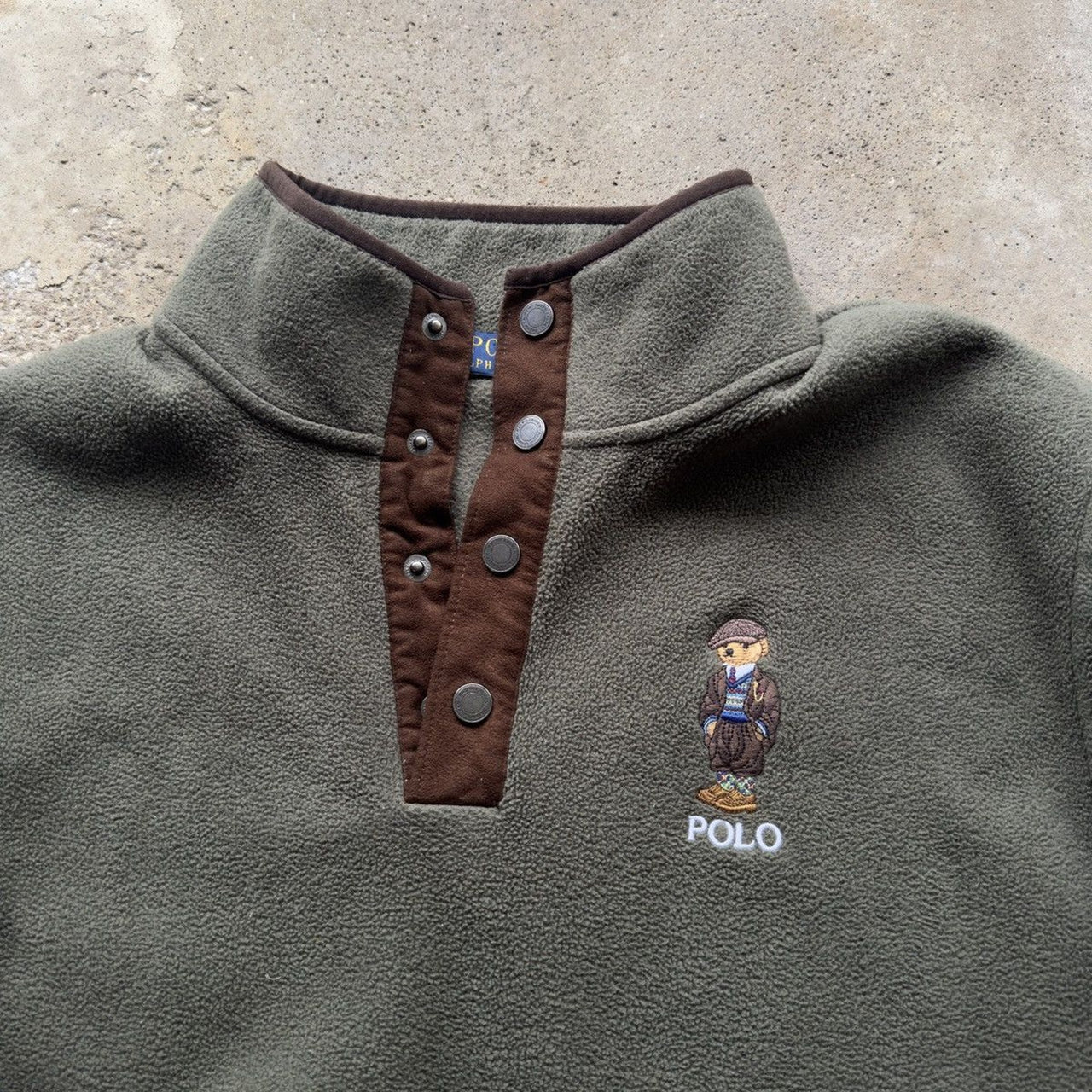POLO RALPH LAUREN HERITAGE BEAR POLAR FLEECE VERDE