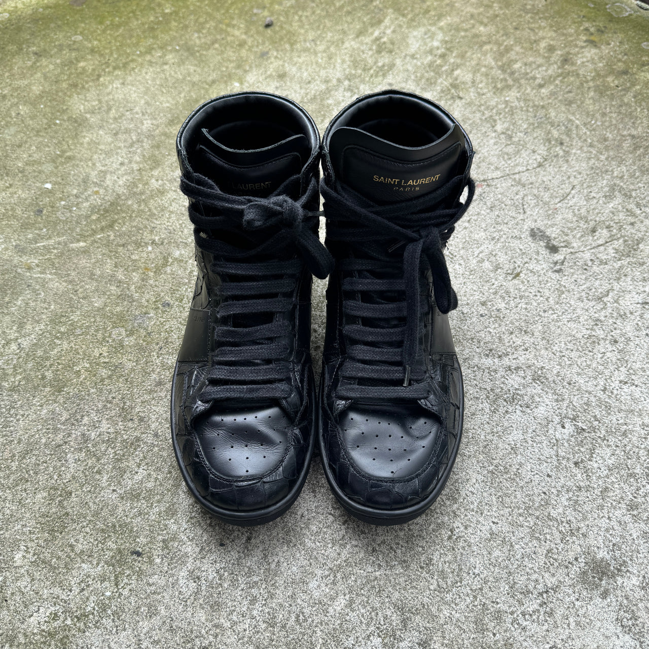 Saint Laurent Paris 2015 Hedi Slimane SL10H Embossed Crocodile Leather High Top