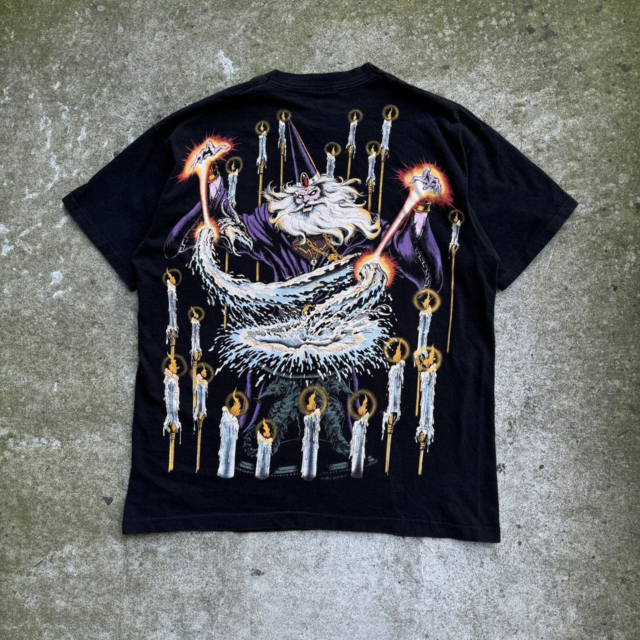 1990年代のリキッドブルーウィザードTシャツ