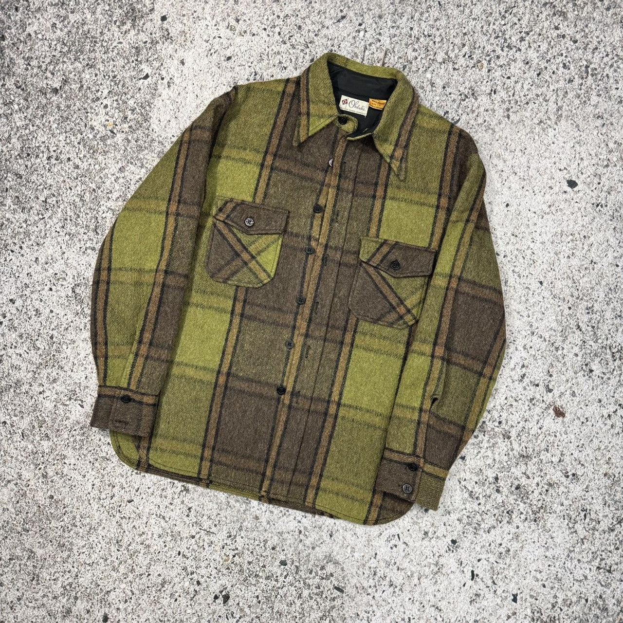 1960s Plaid Wool Linen Heavy Shirt