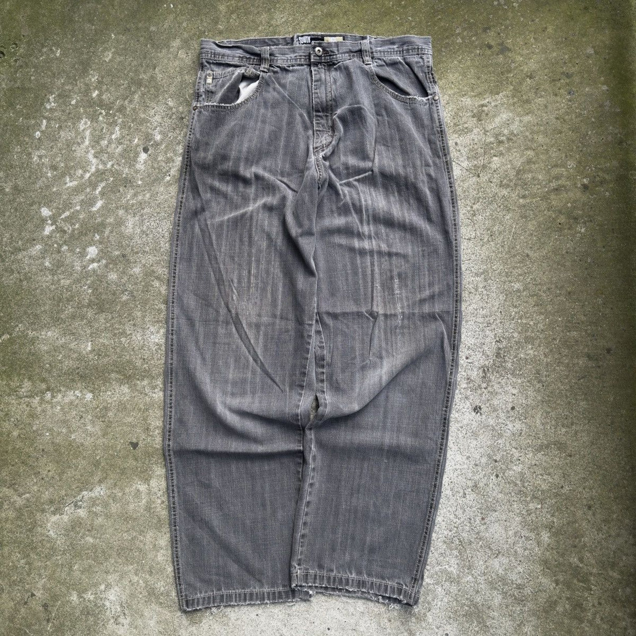 2000年代 Y2K スラッシュド フェード サウスポール デニム スケーター ジーンズ