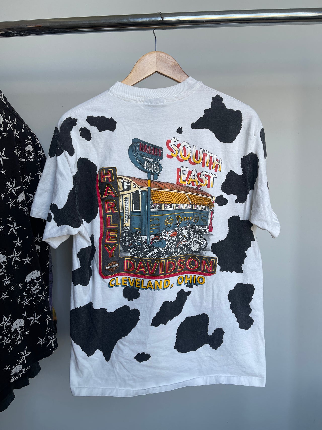 1990年代 ハーレーダビッドソン ムーウォーキー カウプリント Tシャツ