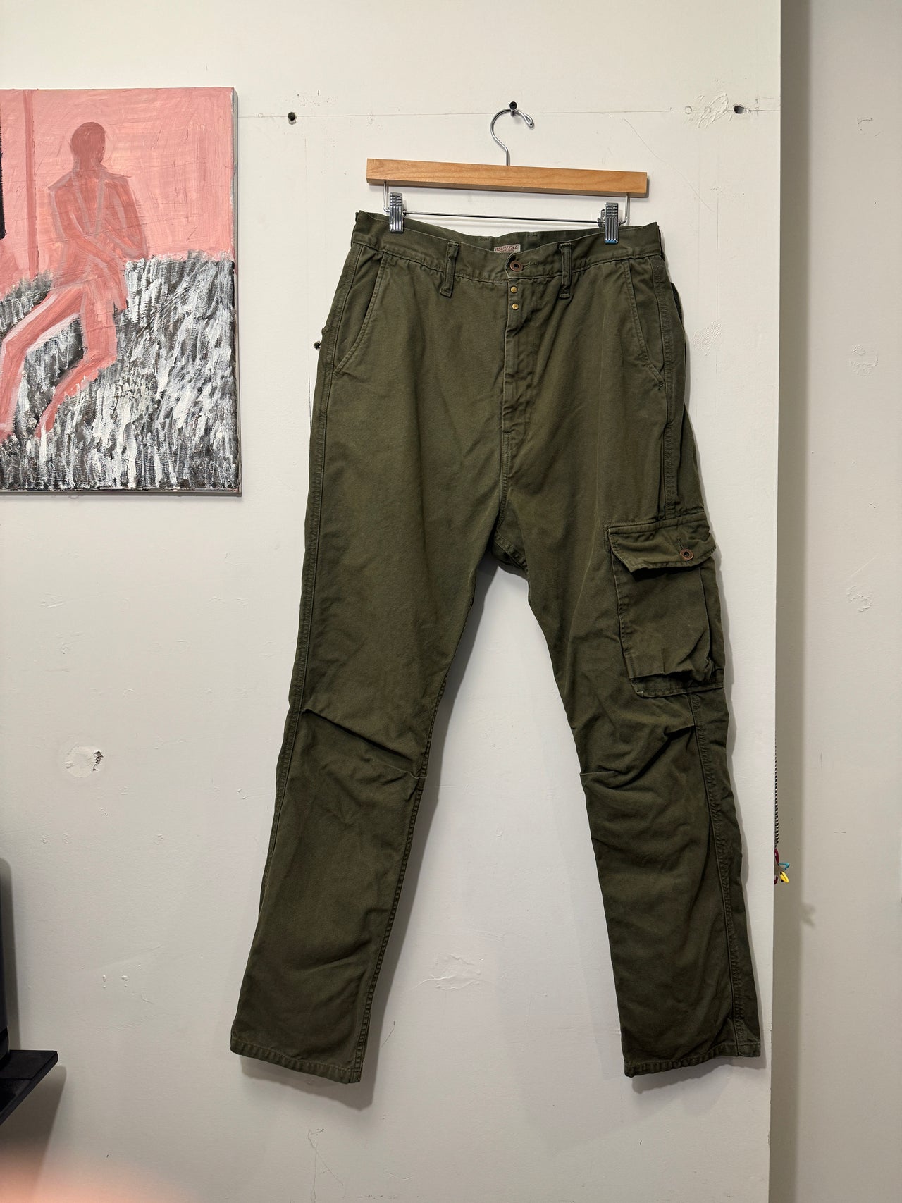 KAPITAL RINGOMAN OLIVE CARGO PANTS