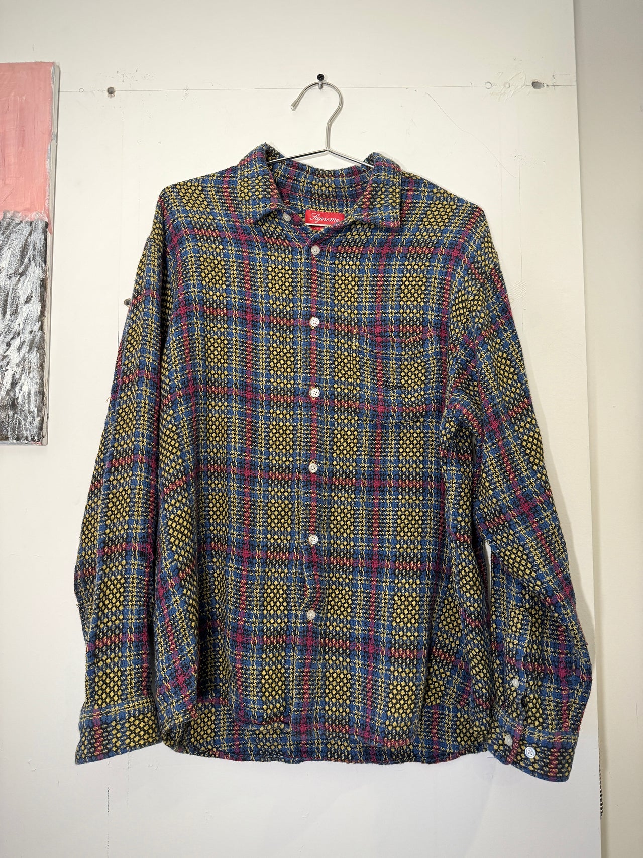 SUPREME SS23 BASKET WEAVE PLAID SHIRT