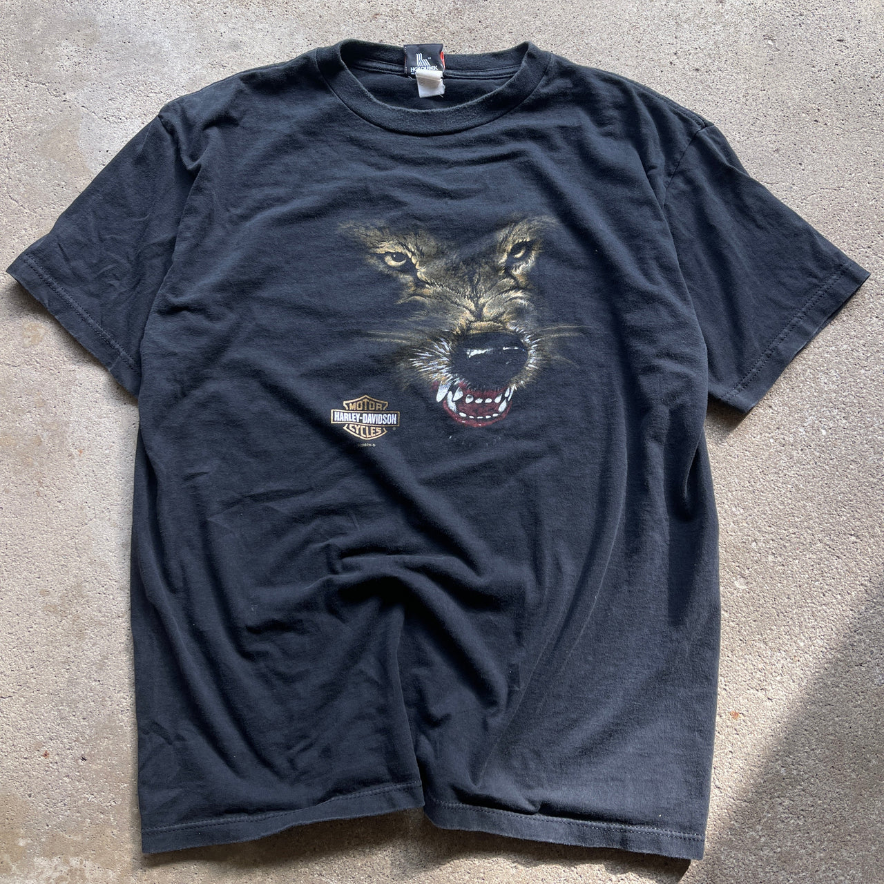 2000s HARLEY DAVIDSON FADED WOLF TEE