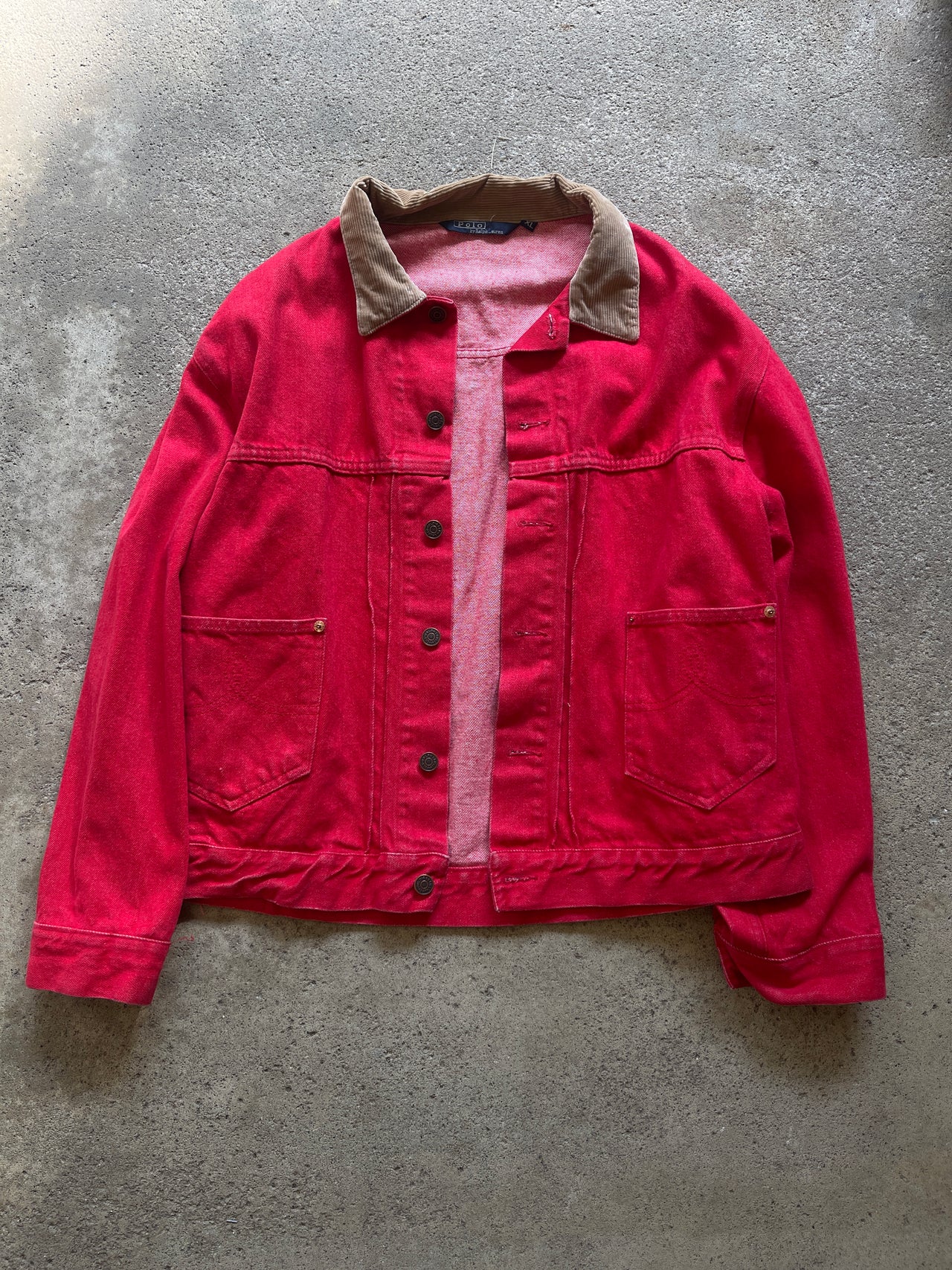 Chaqueta vaquera roja tipo 2 de Polo Ralph Lauren, años 80