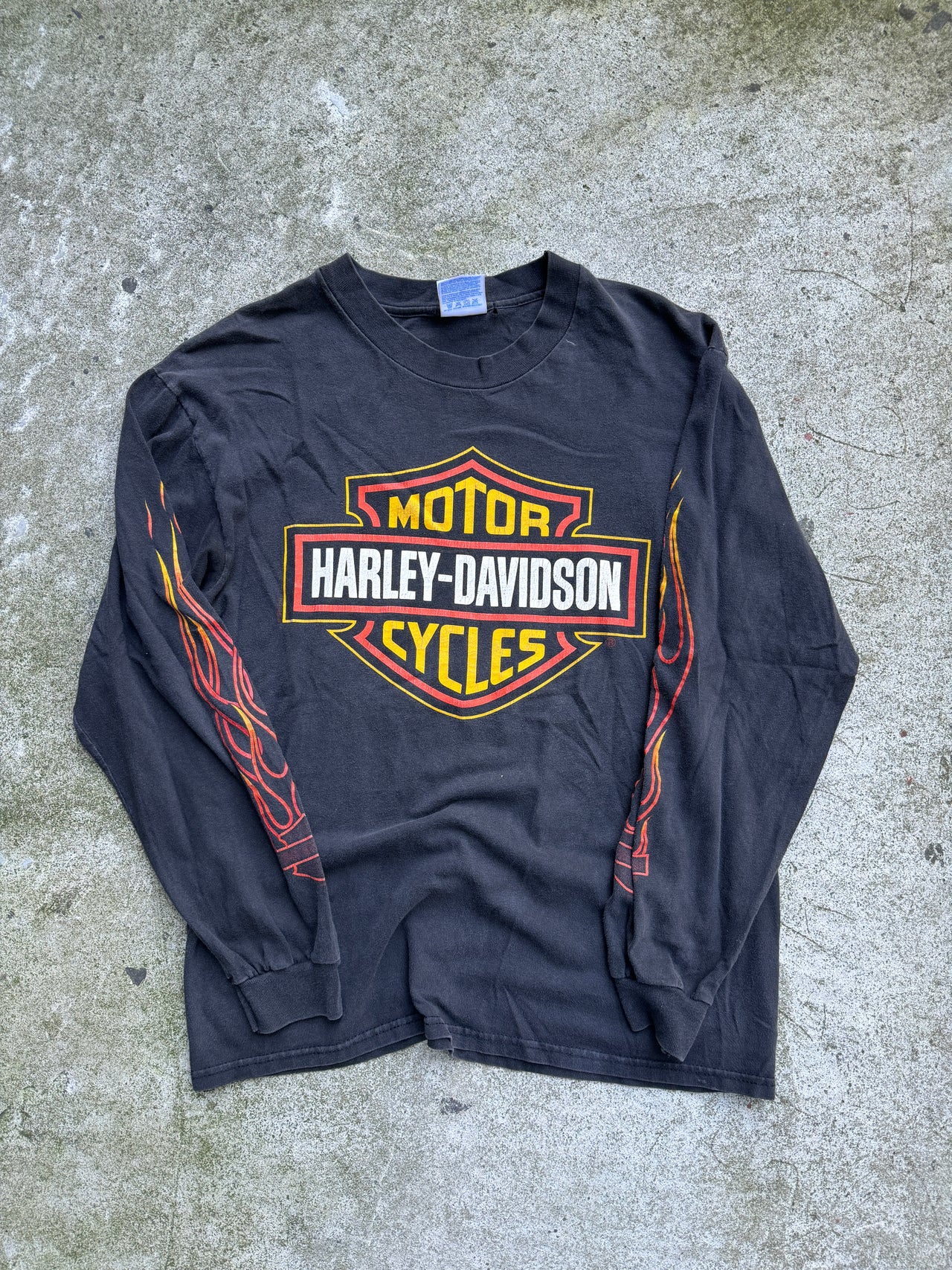 1990年代 ハーレーダビッドソン フレイムロゴ ロングスリーブTシャツ