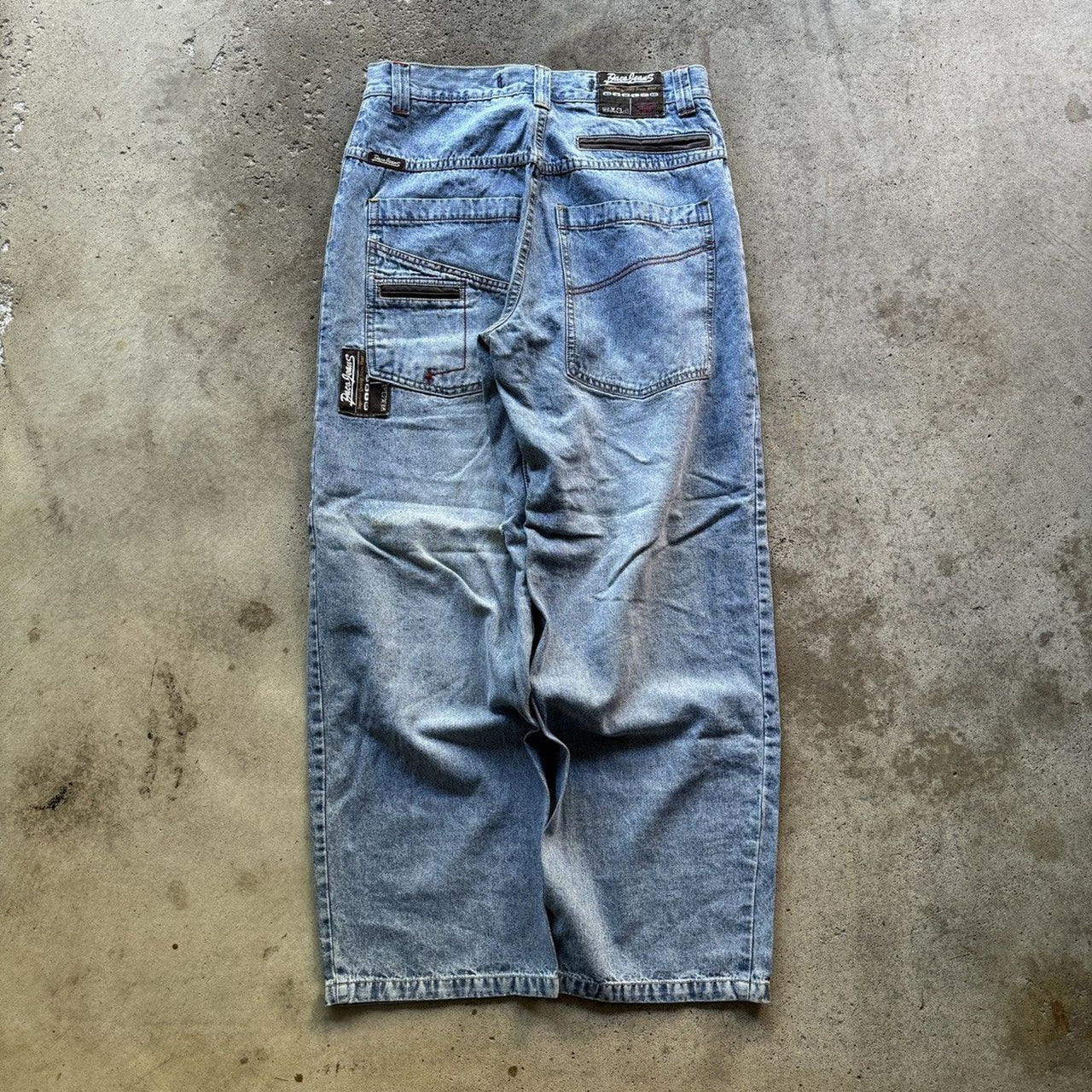JEANS PACO Y2K DE LOS AÑOS 90 Y 2000, JEANS SKATER DE DENIM CON LAVADO CLARO Y HONDUEVOS