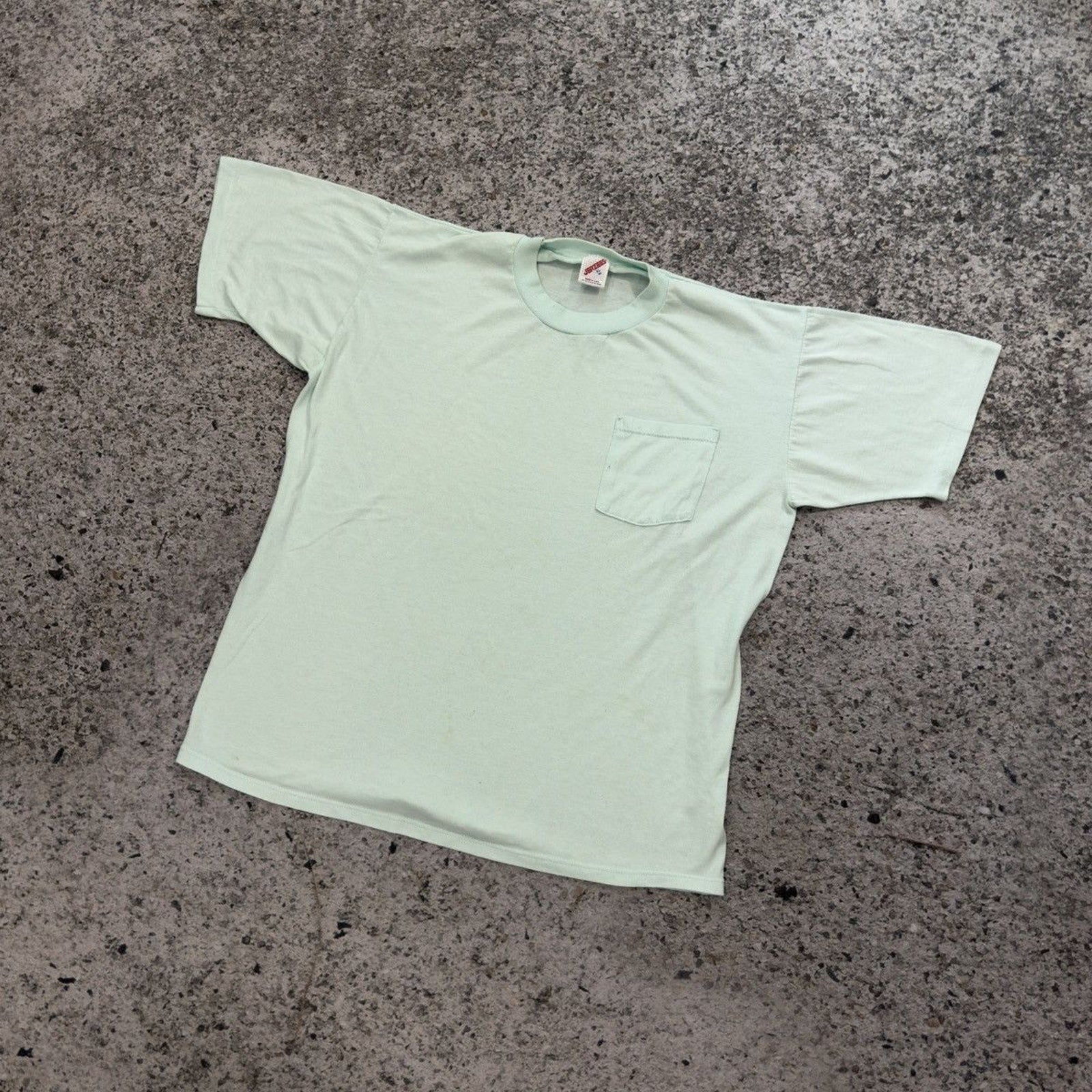 vintage 90s blank white single stitch made in usa pocket tee shirt