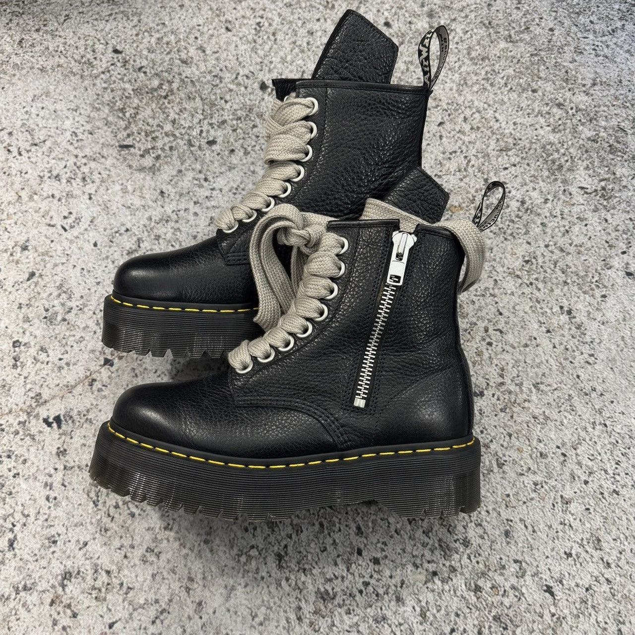 DR. MARTENS RICK OWENS 1460 QUAD RO JUMBO LACE BOOTS