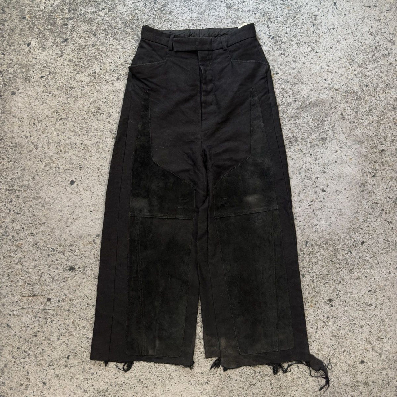 Rick Owens Runway FW19 Larry Moleskin Suede Patch Pants