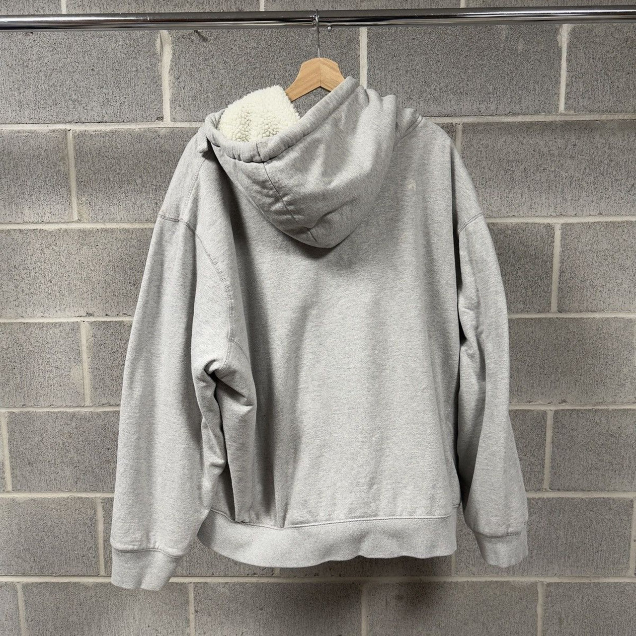 2000s Faded Sherpa Fleece Lined Zip Up Hoodie