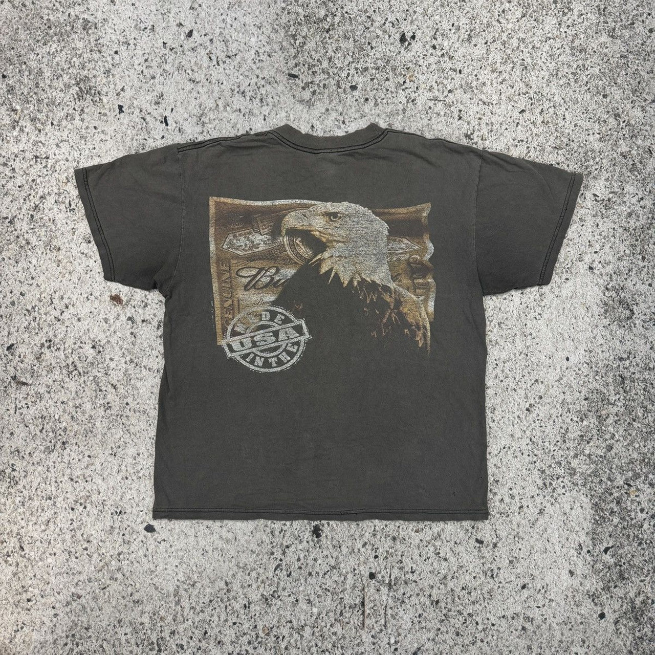 1990年代のスラッシュド・バドワイザー・イーグル・キング・オブ・ビアーズTシャツ