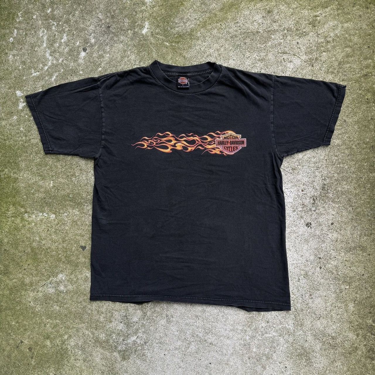 1990年代 ハーレーダビッドソン フェードフレイムロゴTシャツ