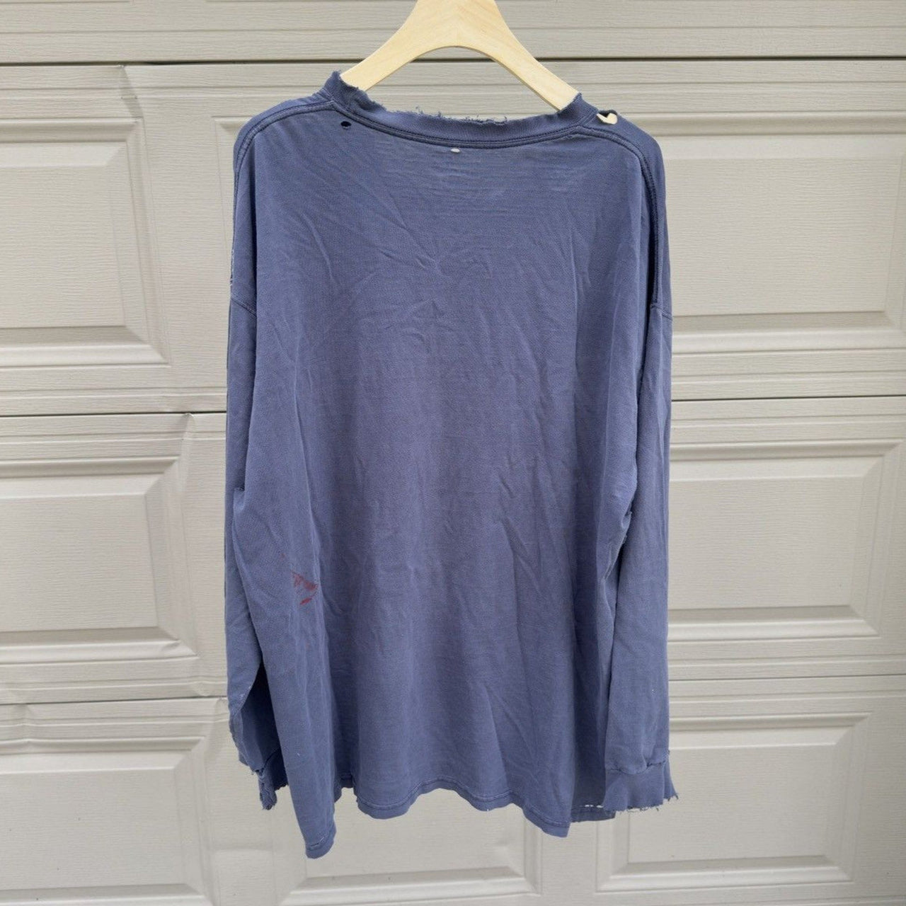 2000s Thrashed Faded Distressed Blue Longsleeve Tee