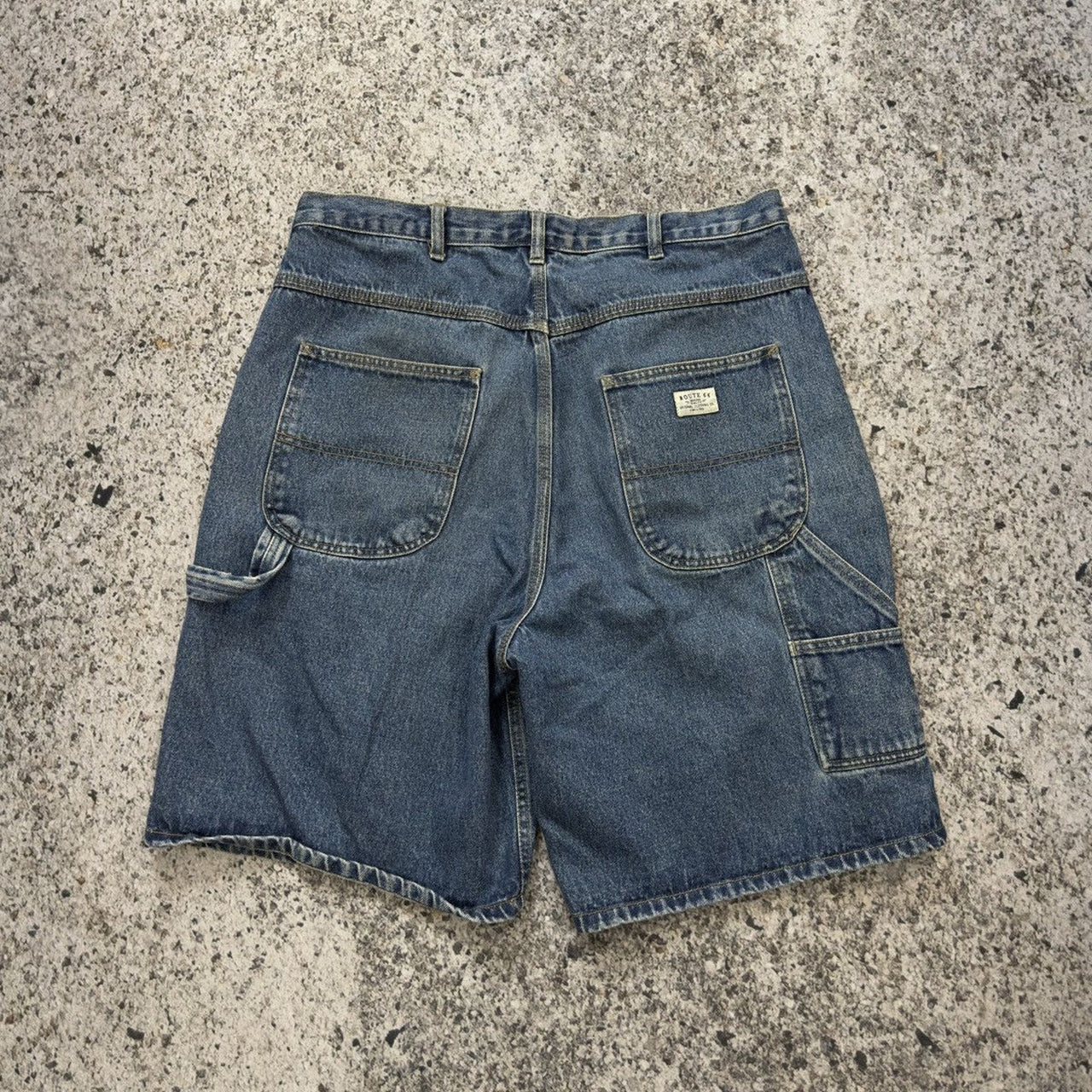 2000s Route 66 Faded Denim Carpenter Jean Shorts Jorts