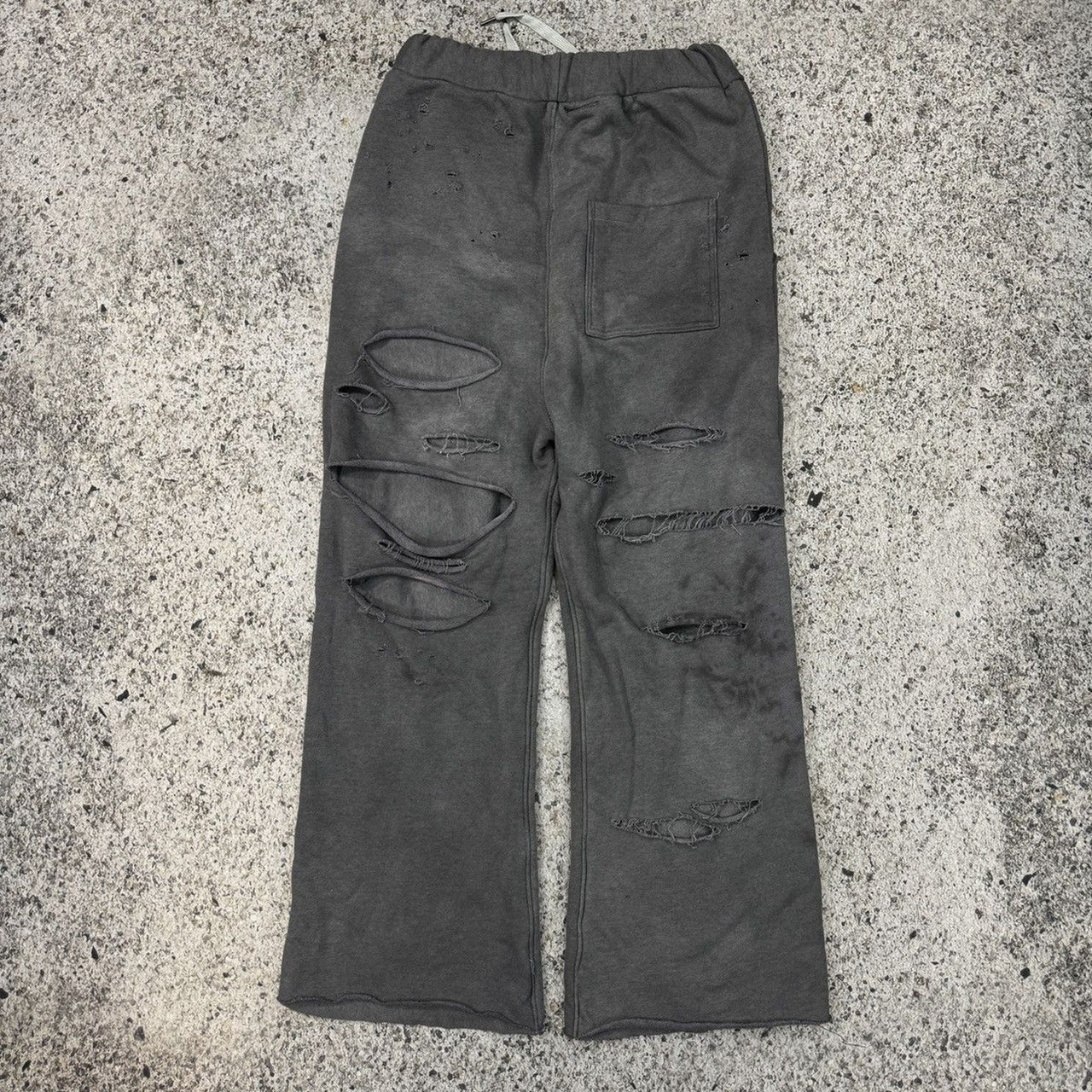 Ends Repair Distressed Double Layer Oil Spill Sweatpants