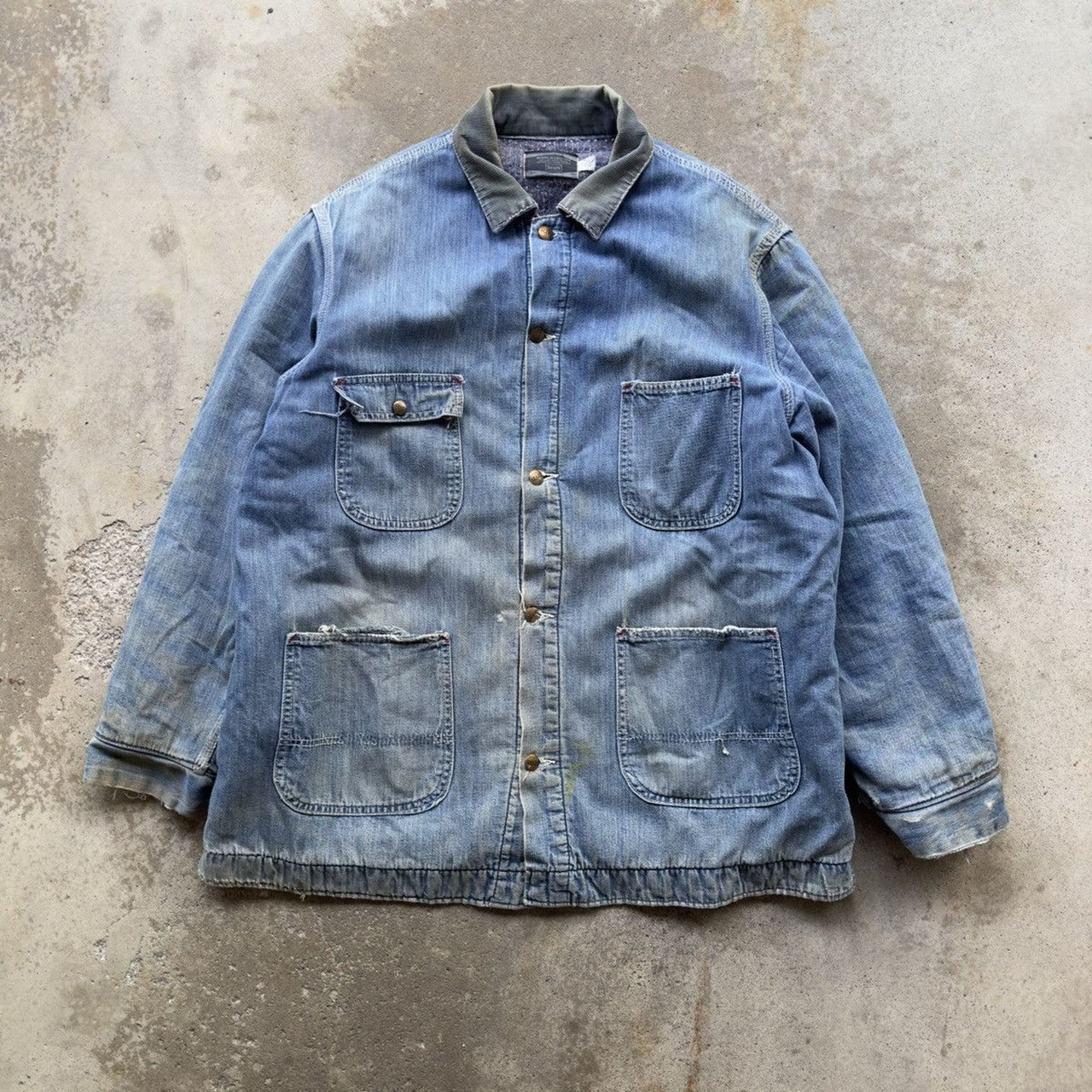 1970s Sears Work n' Leisure Thrashed Denim Chore Coat