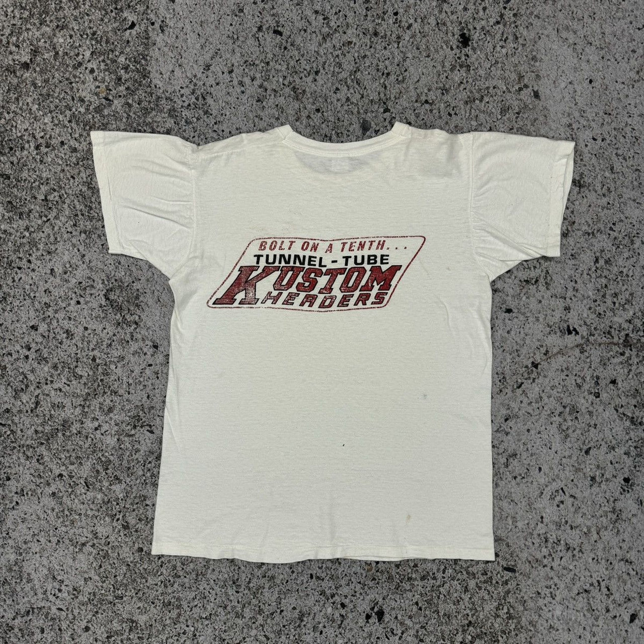 1960s NHRA Speed Shop Tunnel Tubes Kustom Headers Tee Thrashed