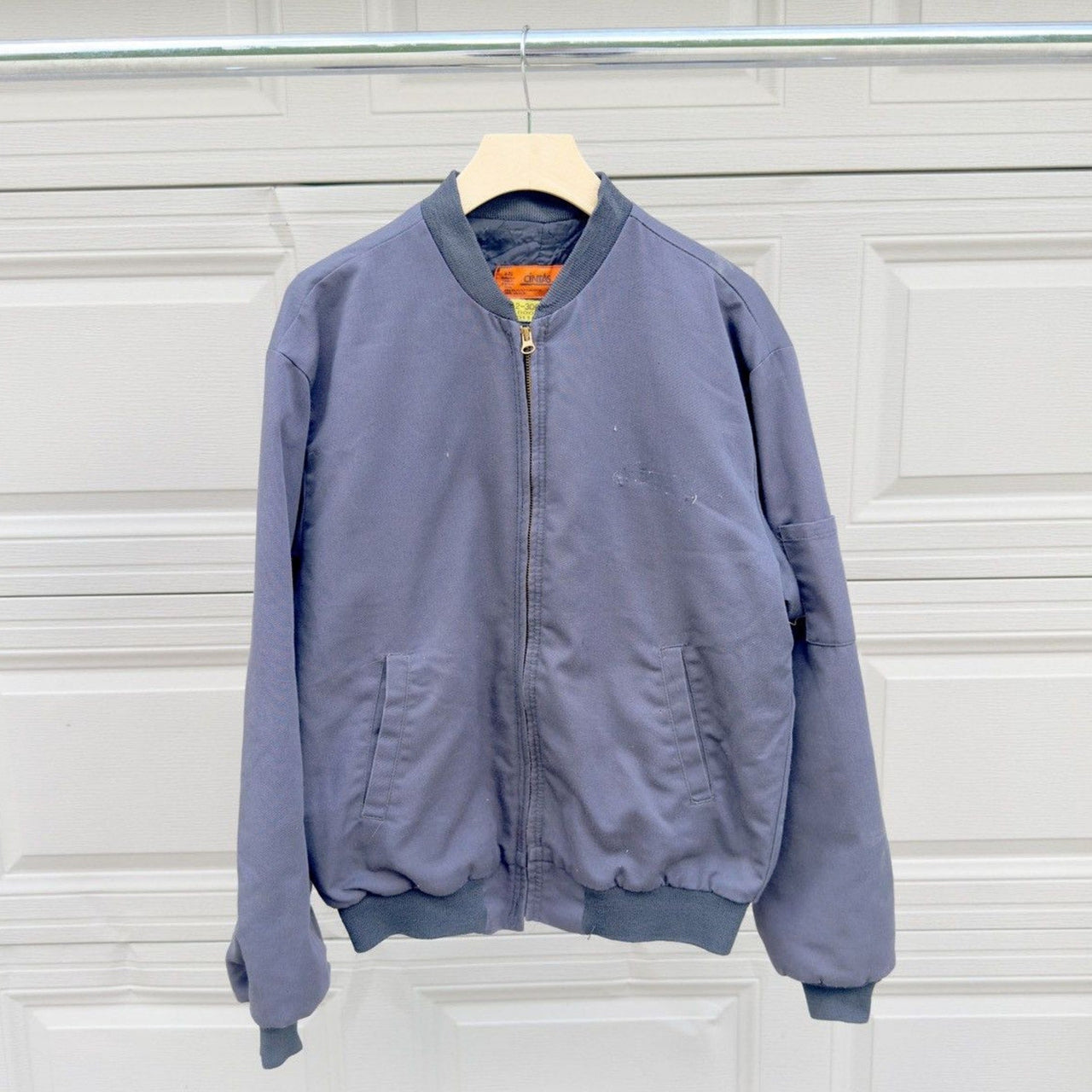 1980s/1990s Sun Faded Grey Distressed Thrashed Work Jacket